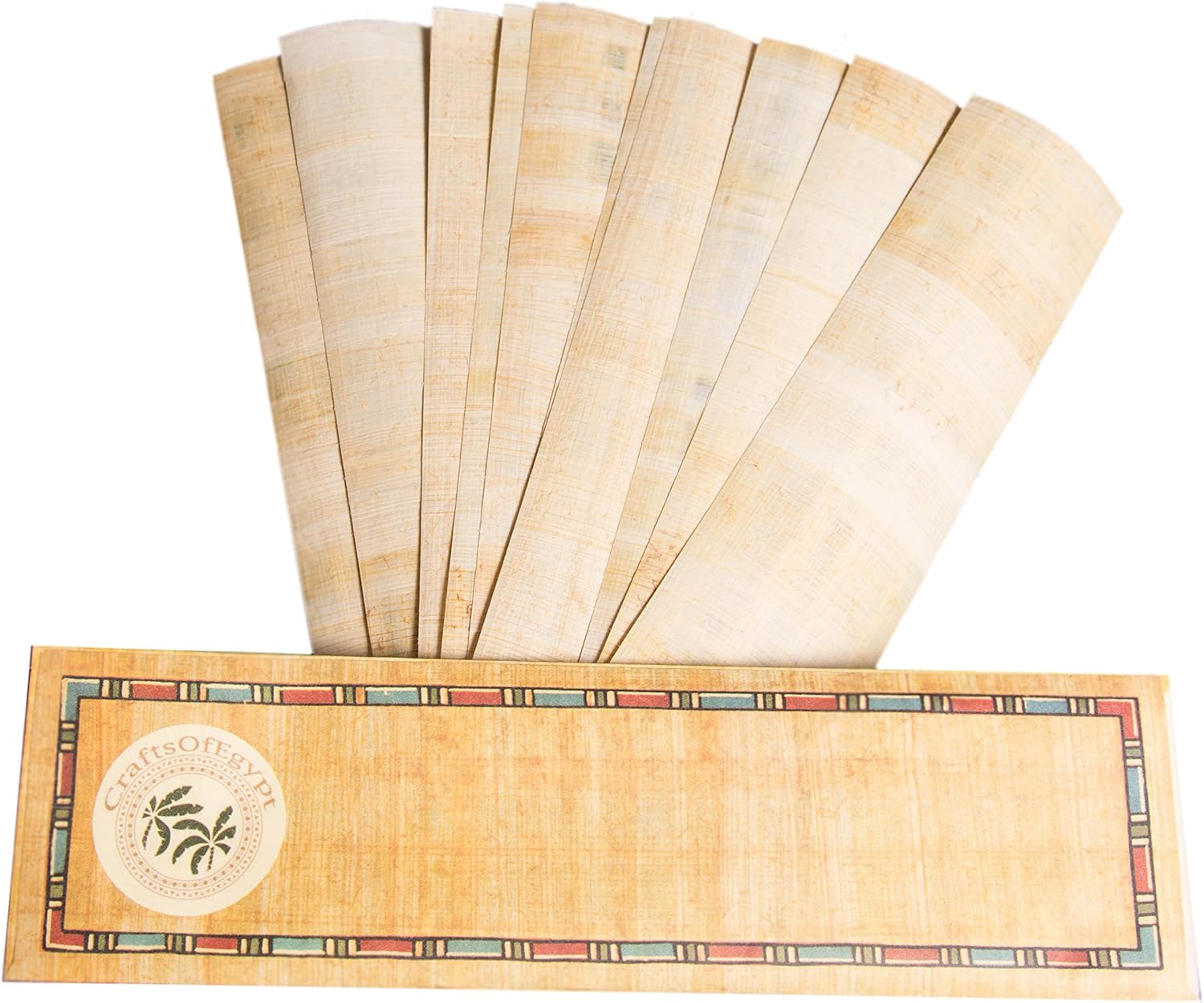 10 Egyptian Papyrus Paper Blank Bookmarks for Art Projects and Schools 7.2 X2.0 Inch (5X18 Cm) by Craftsofegypt