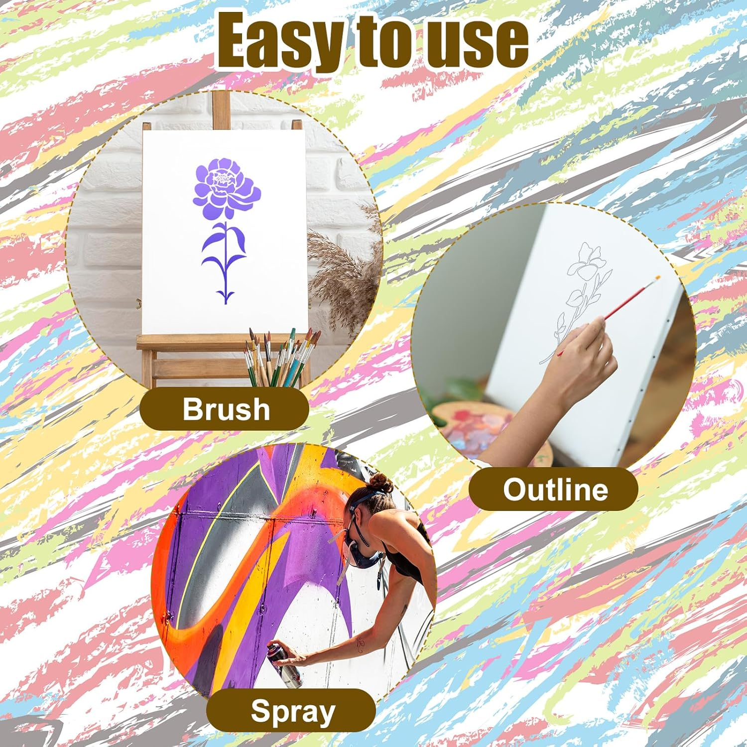 25Pcs Wildflower Stencils for Painting, Flower Leaf Stencils Reusable Botanical Floral Stencils DIY Crafts Plant Drawing Templates for Canvas Wood Wall Art Home Decor image number 5