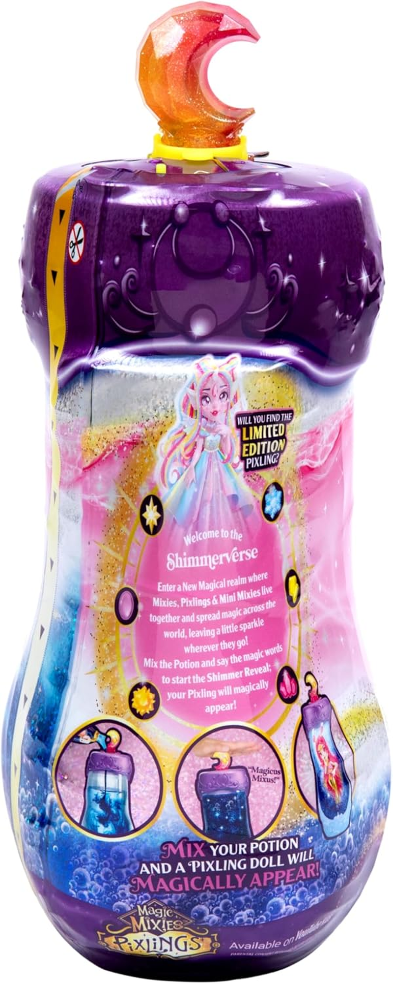 Magic Mixies Pixlings. Now with Shimmer Reveal! Pheona the Pheonix Pixling. Create and Mix a Magic Potion That Magically Reveals a Beautiful 16.5Cm Pixling Doll inside a Potion Bottle! image number 2