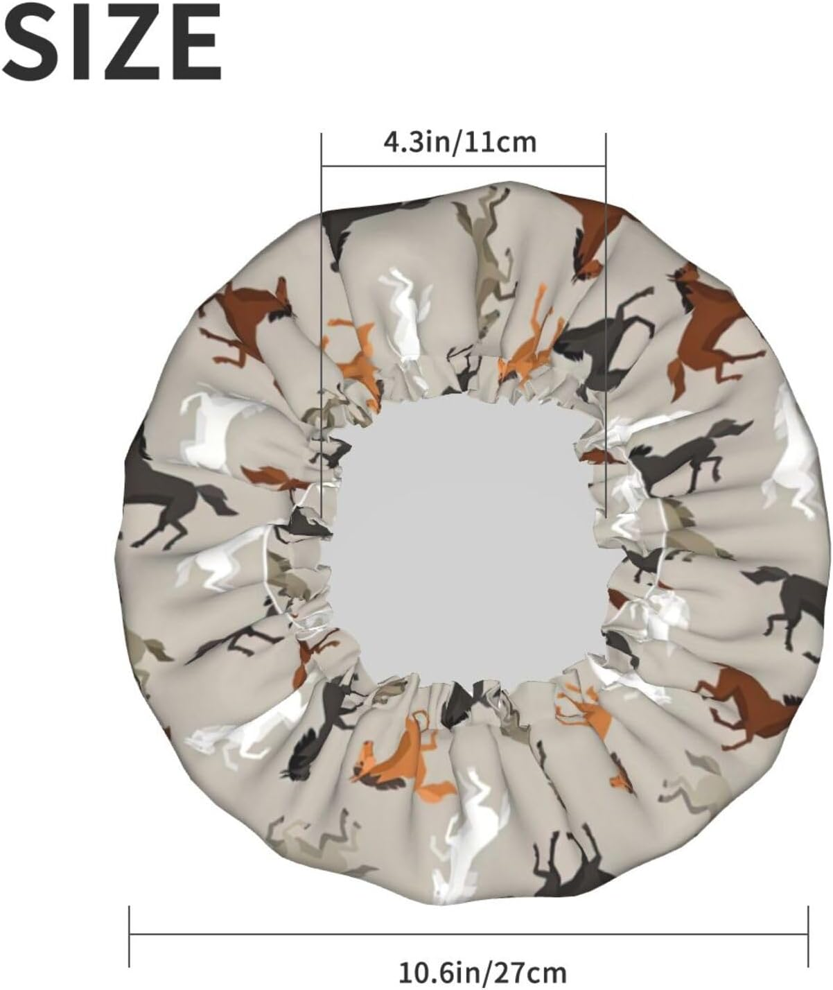 WURTON Cute Horse Print Women Soft Lightweight Shower Cap Shower Capbathing Hat for Long Hair, Breathable - Cute Dog Paw image number 2