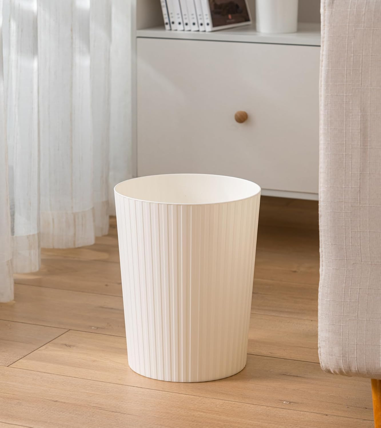 Cetomo 7.2 L X 3 Set, Waste Paper Bin, Waste Paper Bin, Rubbish Bin for Bathrooms, Kitchens, Home Offices, Dormitories, White - 6 X Black image number 3