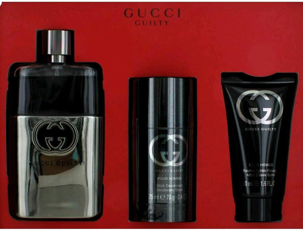 Gucci Guilty Pour Homme Coffret: Eau De Toilette Spray 90Ml + Deodorant Stick 75Ml + after Shave Balm 50Ml 3Pcs