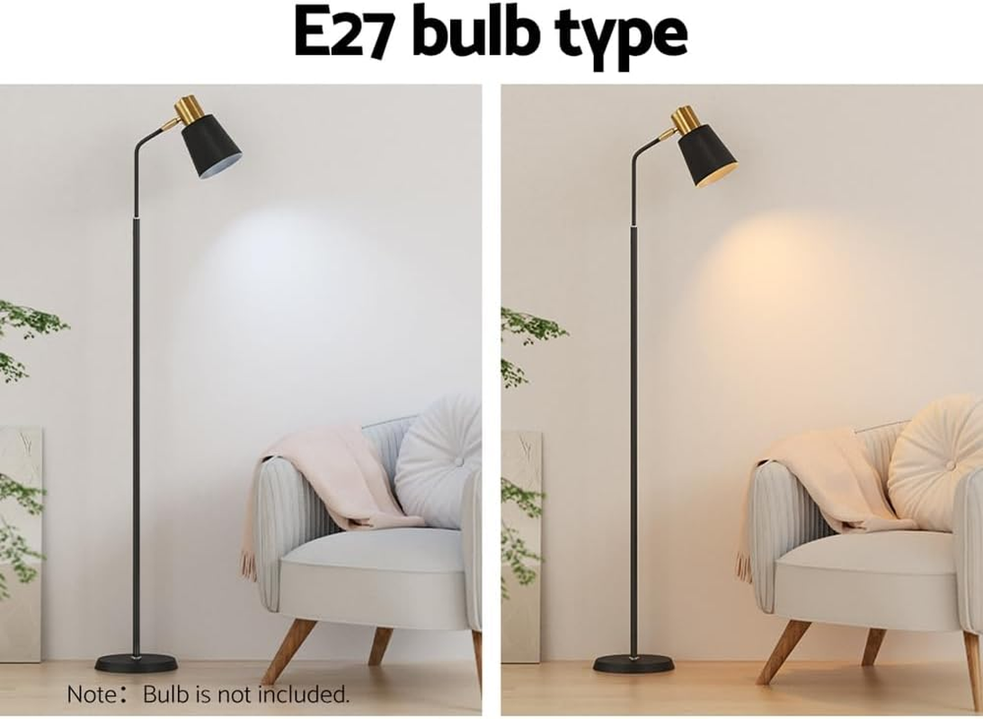 Artiss Floor Lamp, Metal LED Light Lamps Corner Standing Lights Display Stand Remote Control Home Decor for Reading Living Room Bedroom, Plastic Lampshade Stable Base Black image number 4