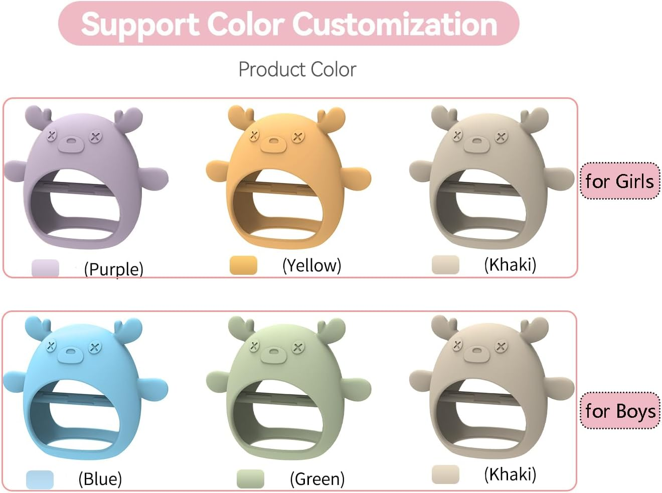 3 Packs Baby Teething Toy for 3-6 6-12 Months, Food Grade Silicone Teething Mitten, anti Dropping Wrist Hand Teethers Baby Chew Toys for Sucking Needs, BPA Free - Green+Blue+Gray image number 2