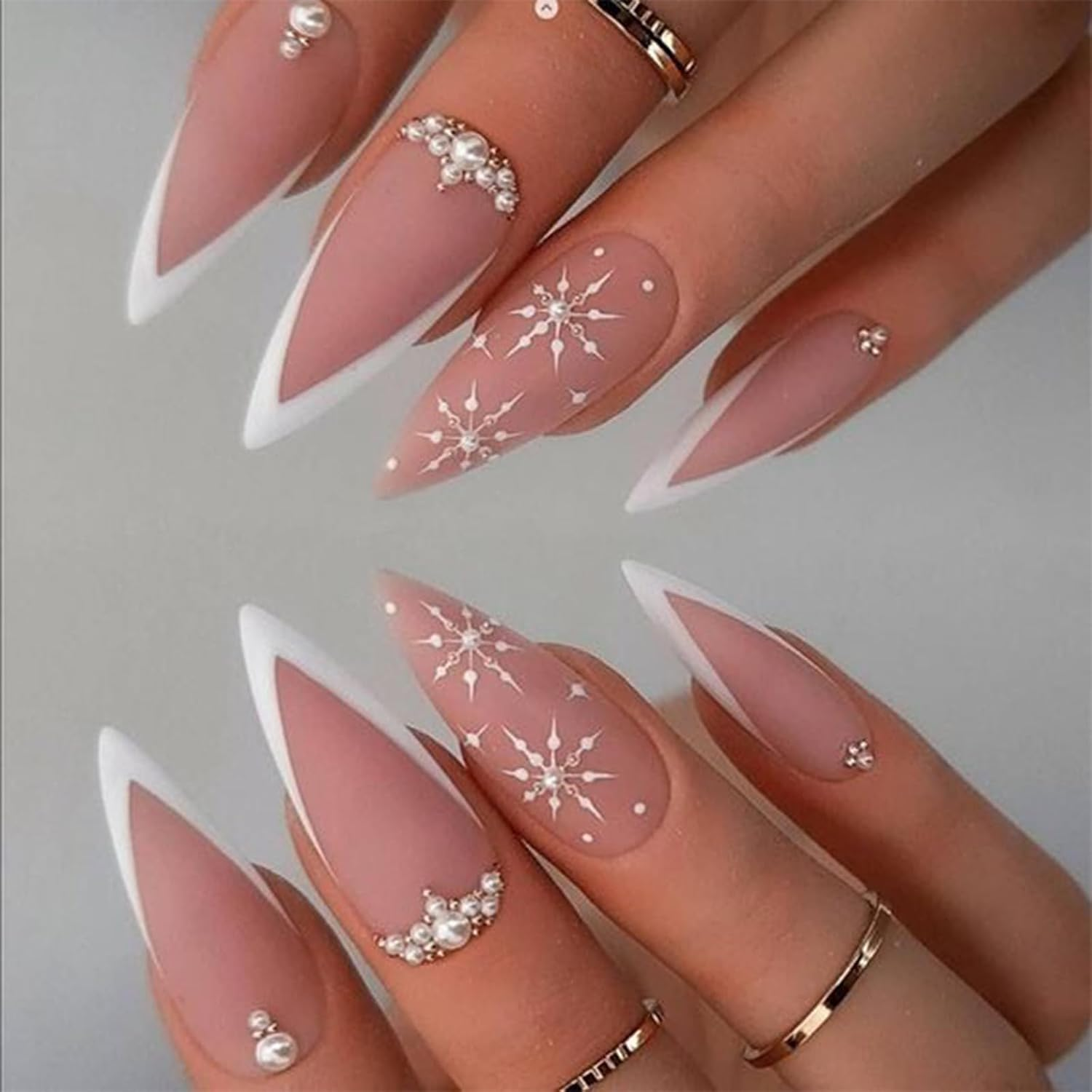 HNUIX Nail Art Charms - Metal Silver & Gold Beads, Flat Back round Rhinestones, Small Nail Pearls, 3D Mixed Sizes Decorations for Nails image number 2