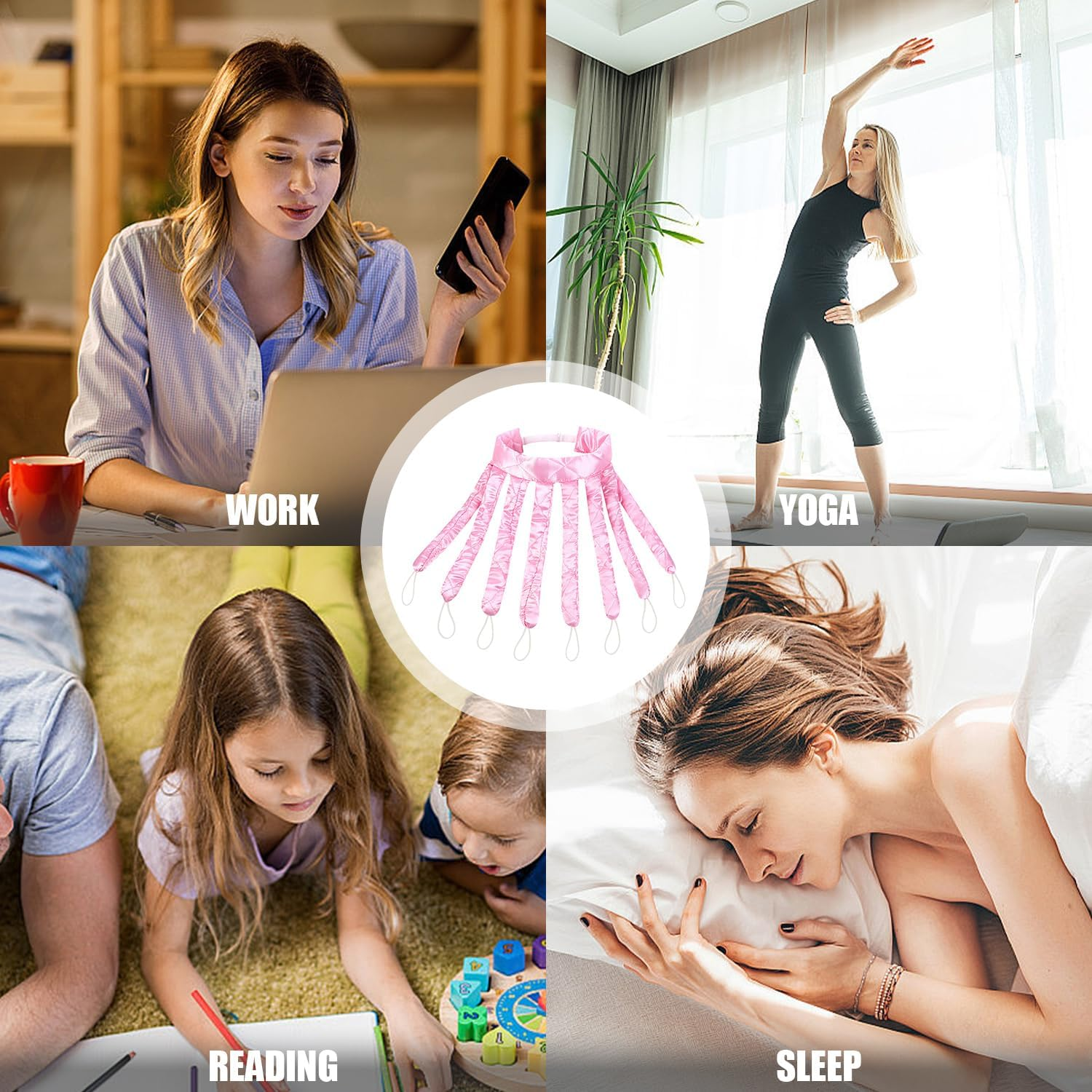 SYEYCW 1 Pcs Octopus Curling Rod, Soft No Heat Hair Curlers, Heatless Curling Rod Headband, Hair Curlers for Sleeping Overnight, Hair Curlers for Long Hair, DIY Curlers Hair Styling Tools, Pink image number 2