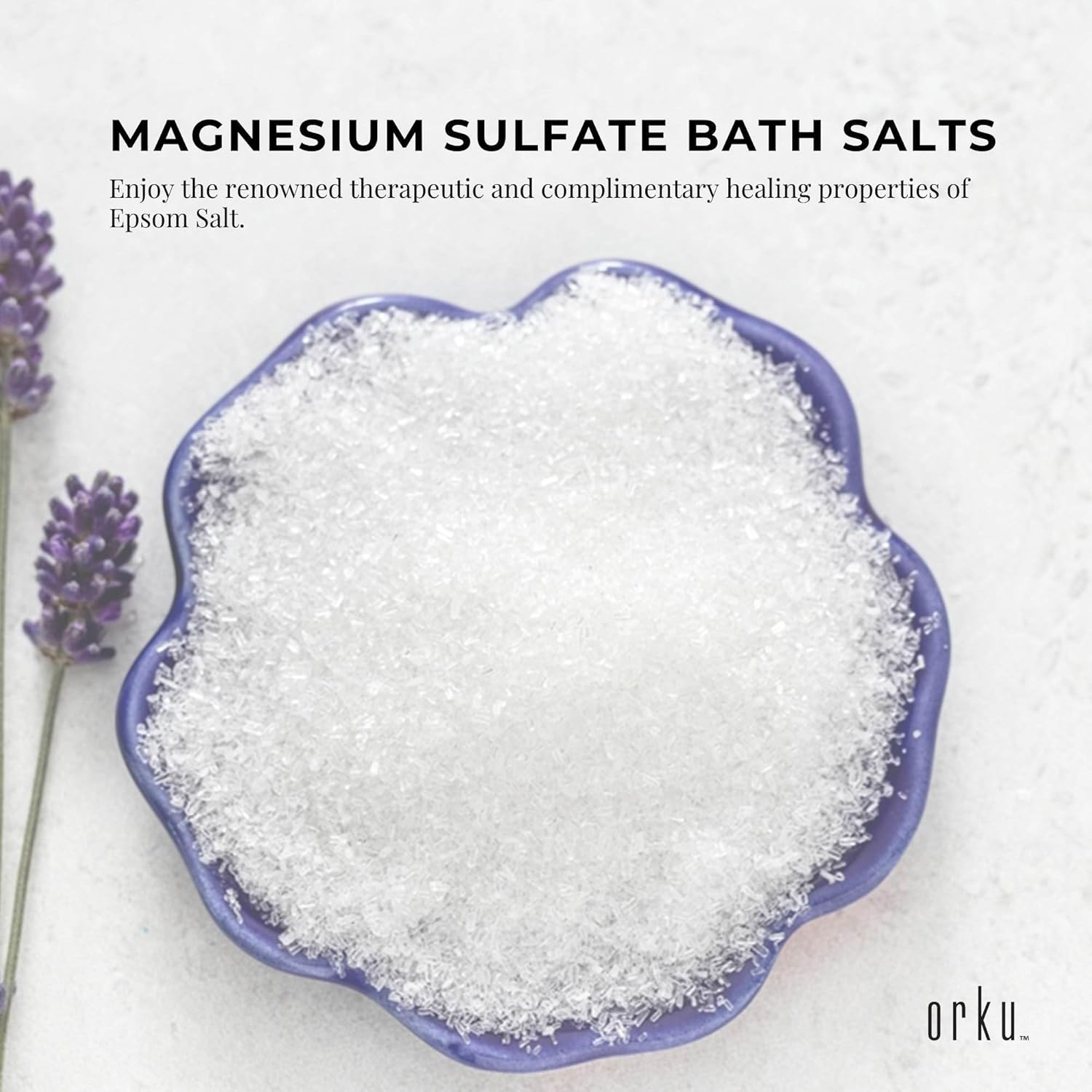 Orku 1Kg Epsom Salt - Magnesium Sulphate Bath Salts Skin Body image number 5