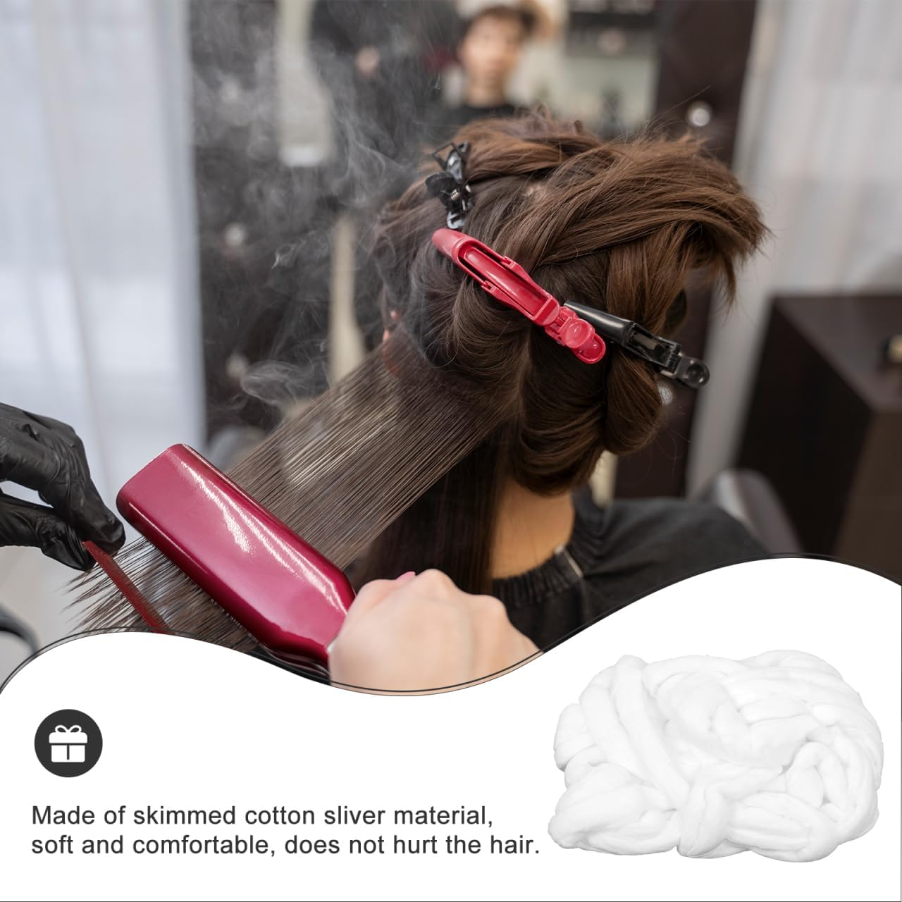 FRCOLOR Professional Cotton Roll Coil Cotton Strips Beauty Coil Multi-Function Strips for Hair Salon Nail Salon Hairdressing image number 4