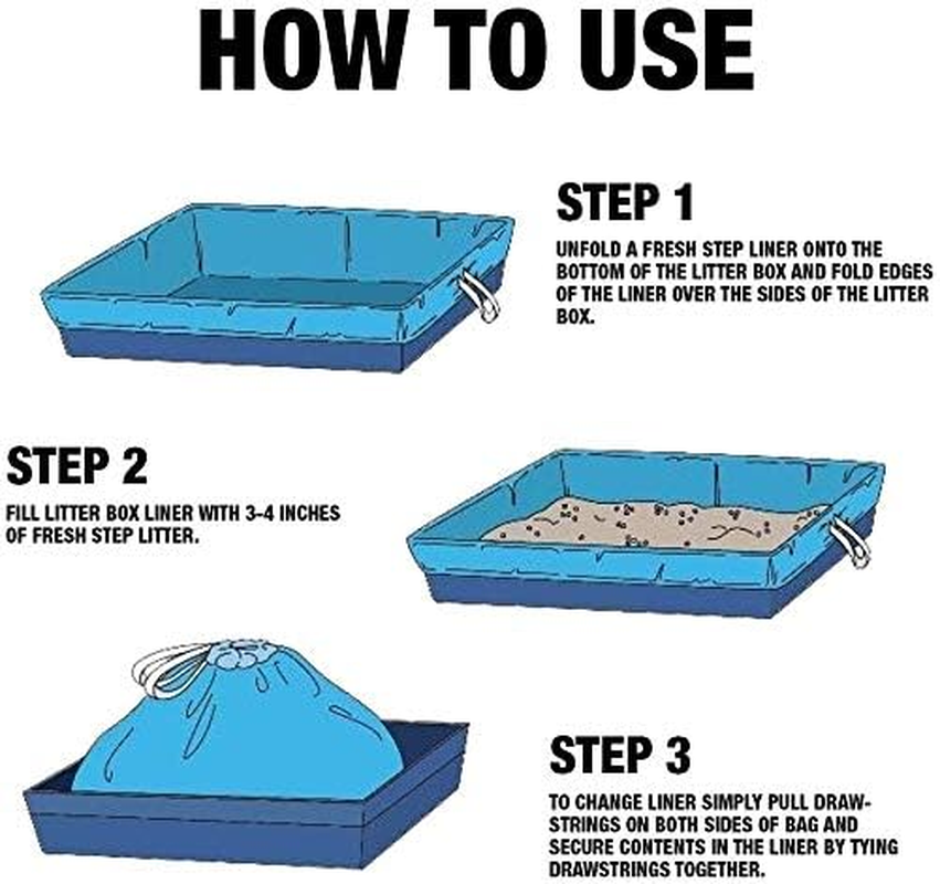 Fresh Step Drawstring Cat Litter Box Liners, Scented, Jumbo Size, 36" X 19" - 7 Count | Kitty Litter Bags, Cat Litter Liners for All Cats to Keep Your Home Clean image number 5