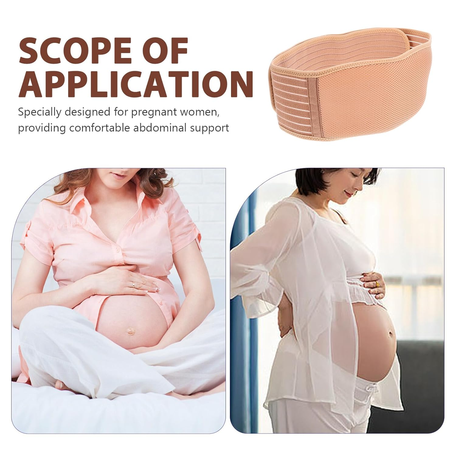 KOMBIUDA Adjustable Maternity Support Belt for Pregnant Women Breathable Pelvic Belly Band Comfortable Pregnancy Belly Support Lumbar Relief image number 3