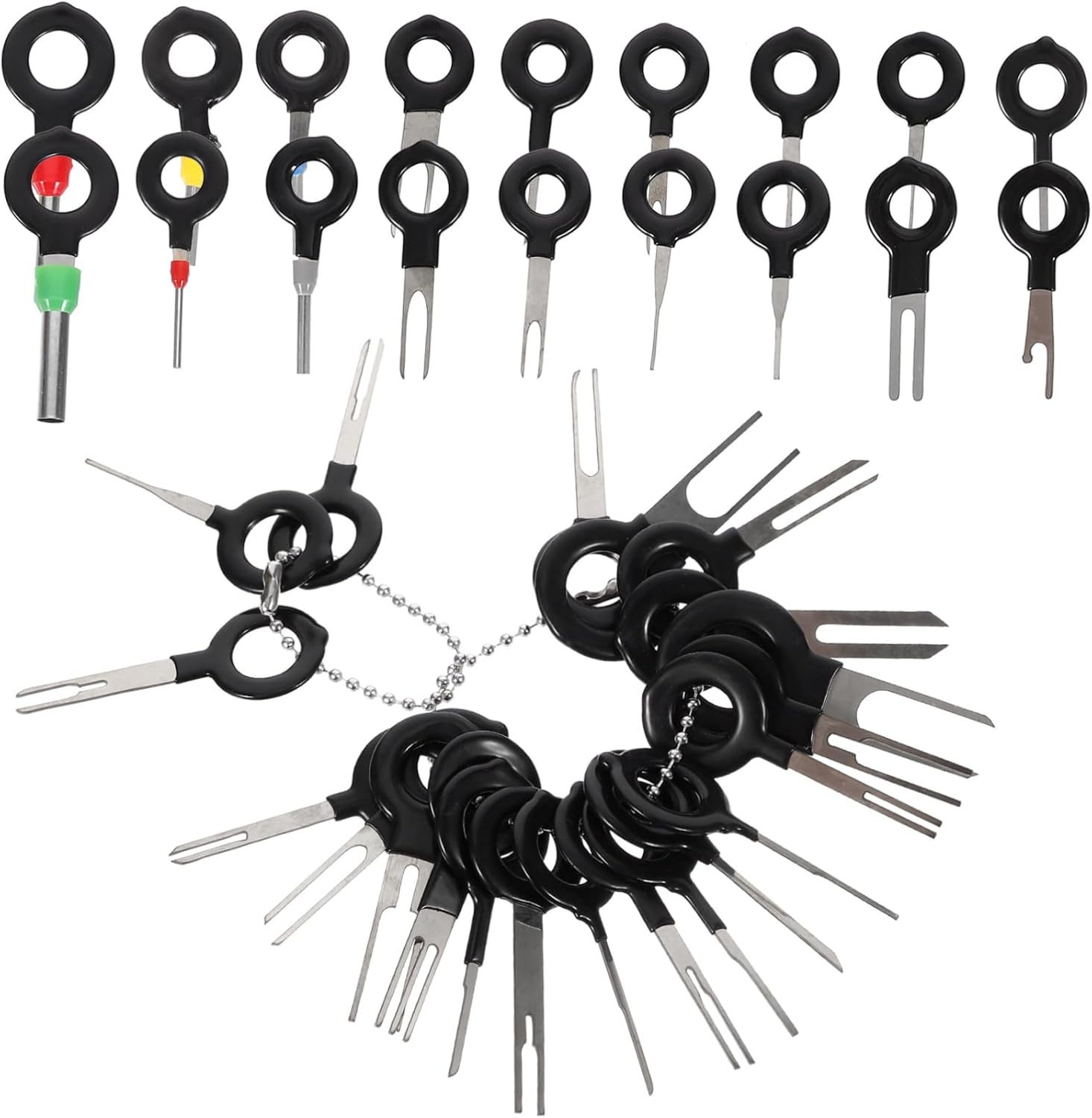 CHILDWEET 39Pcs Car Terminal Connector Pin Release Puller Extraction Tool Set with Plastic Handles for Automotive Electrical Wiring Repair Random Style image number 6