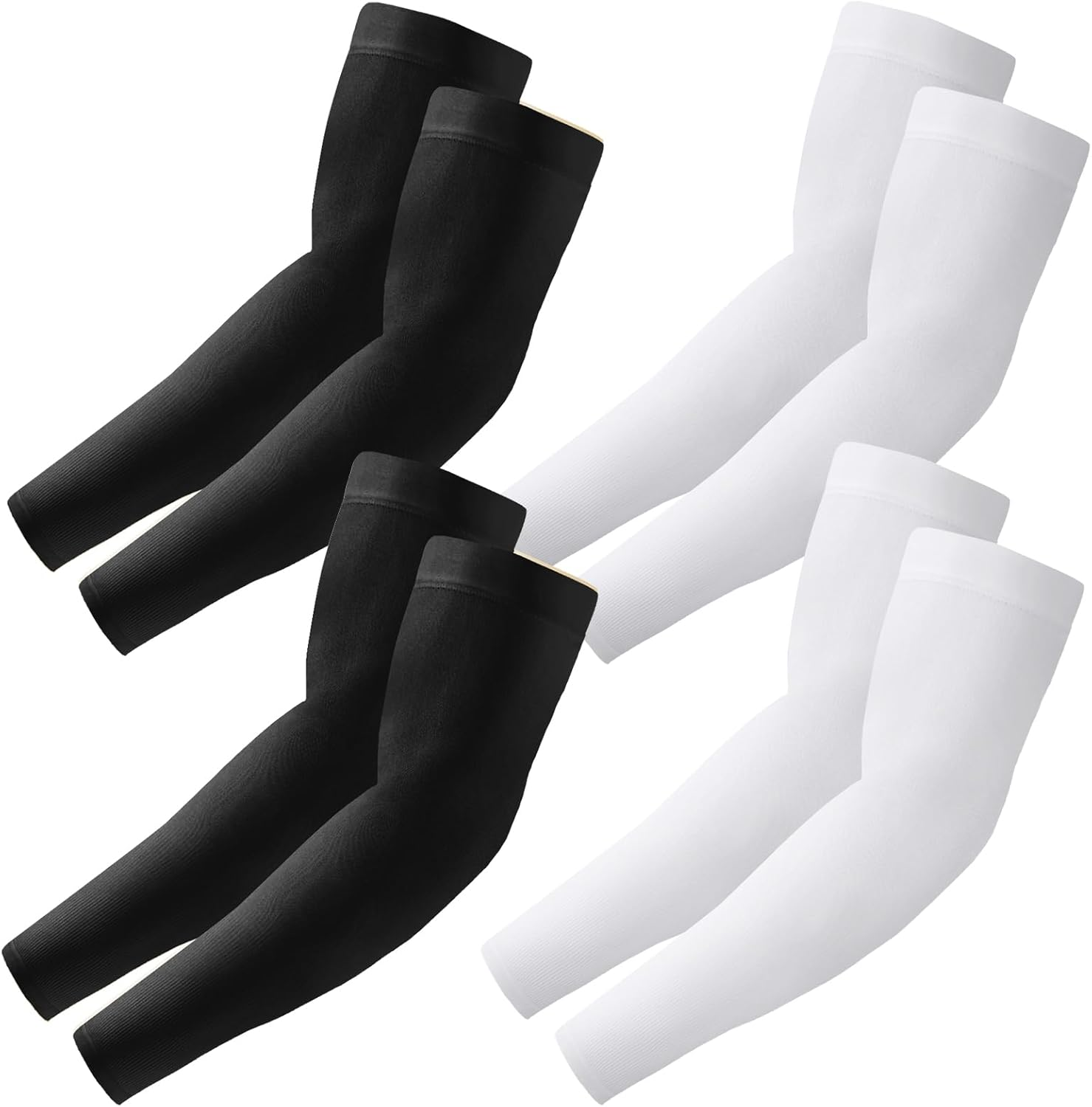 4 Pairs Arm Sleeves to Cover Arms for Men & Women,Uv Sun Protection,Cooling Sports Compression,Tattoo Cover up Sleeve