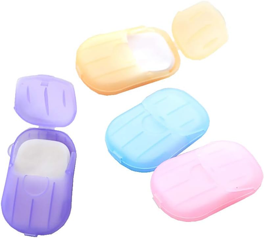 Cchude 6 Packs Portable Disposable Paper Soap Sheets Hand Washing Bath Scented Paper Soap for Camping Hiking Travel image number 1
