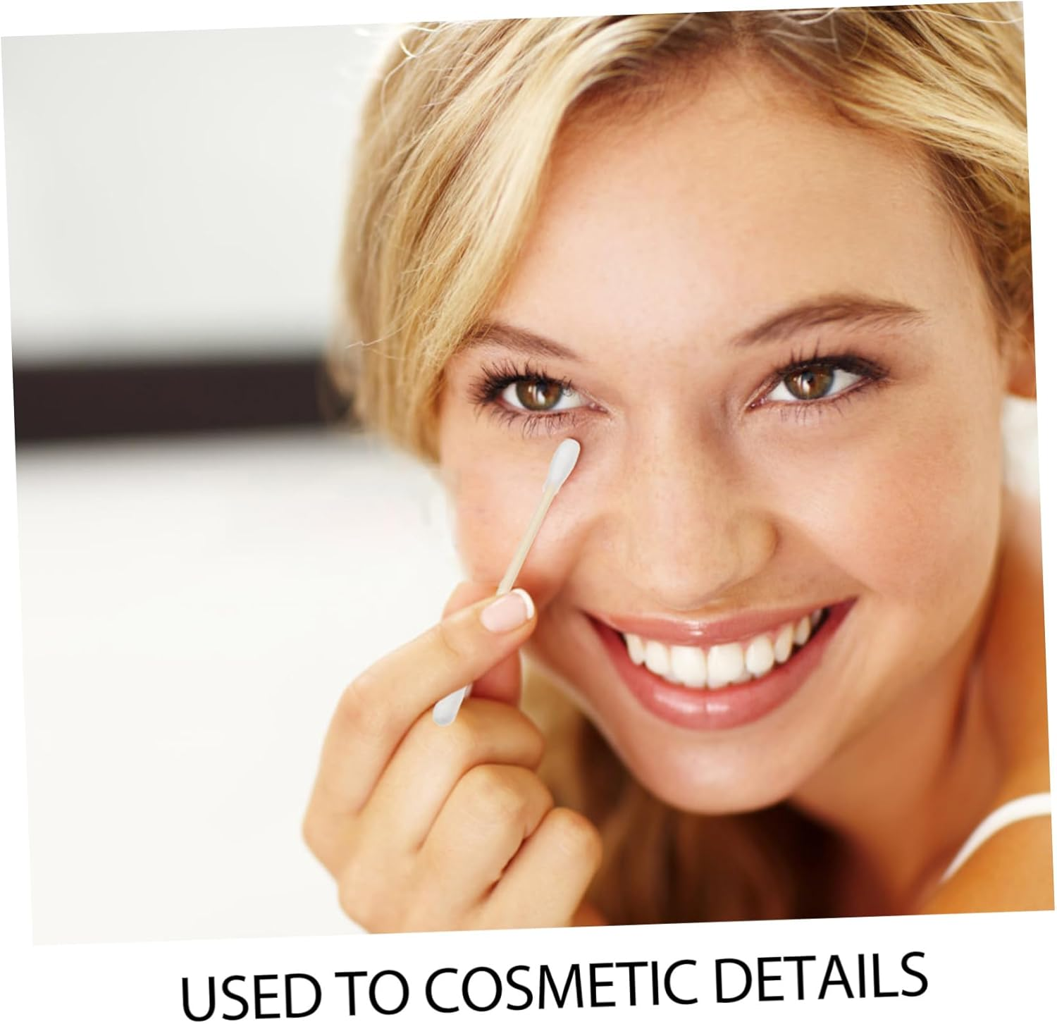 KICHOUSE 100Pcs Sterilized Cotton Swabs Tips Makeup Removal Ear Cleaning Wooden Handles Double Tipped for Travel image number 2