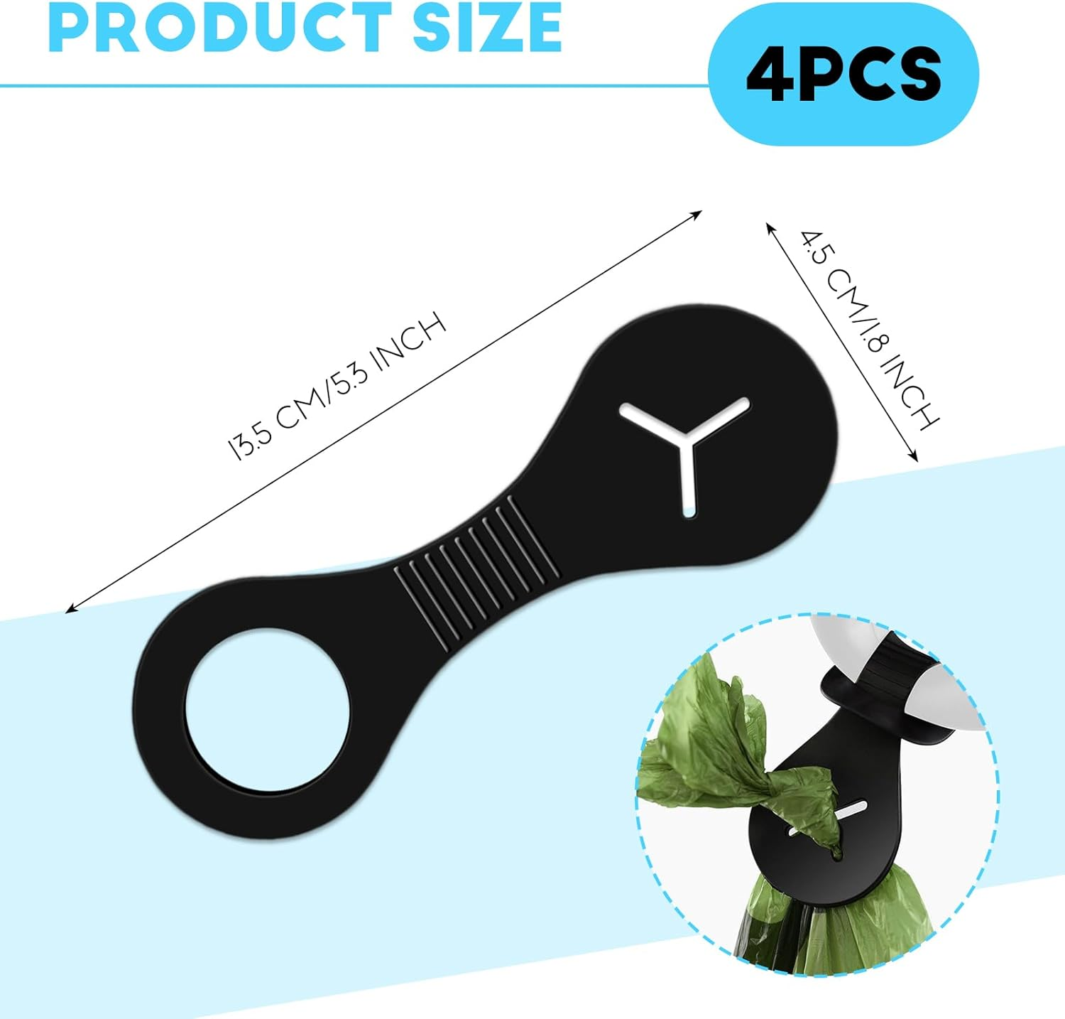 WUMUZAI 4 Pack Dog Poop Bag Holders for Leashes, Hands Free Waste Bag Holder, Poop Bag Carrier for Leash, Pet Doggy Puppy Bag Holder, Doggie Poop Bag Leash Clip (Green) - Blue image number 4