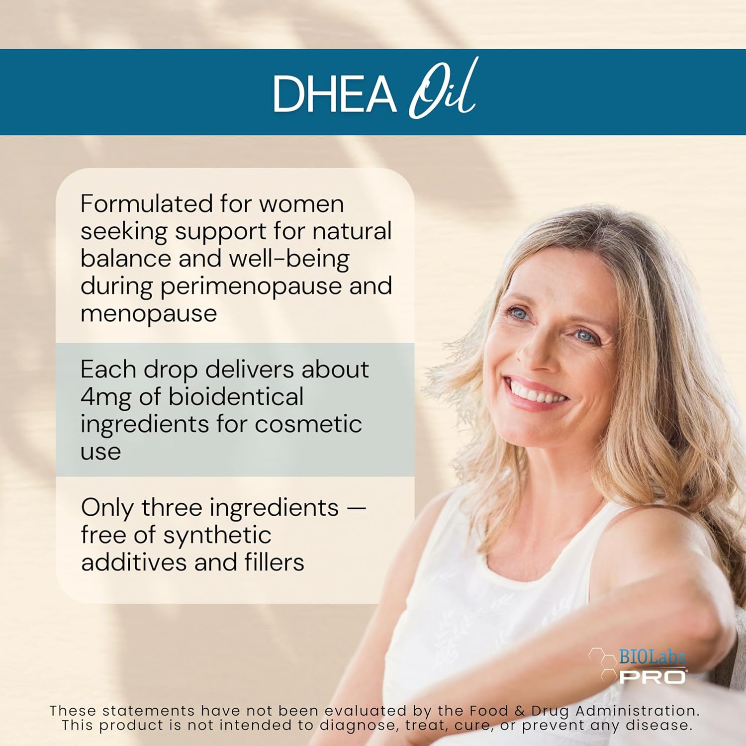 BIOLABS PRO Dhea Oil - Bioidentical Natural Hormone Balance Support for Women or Men - Six Month Supply - Topical - 2Oz image number 4