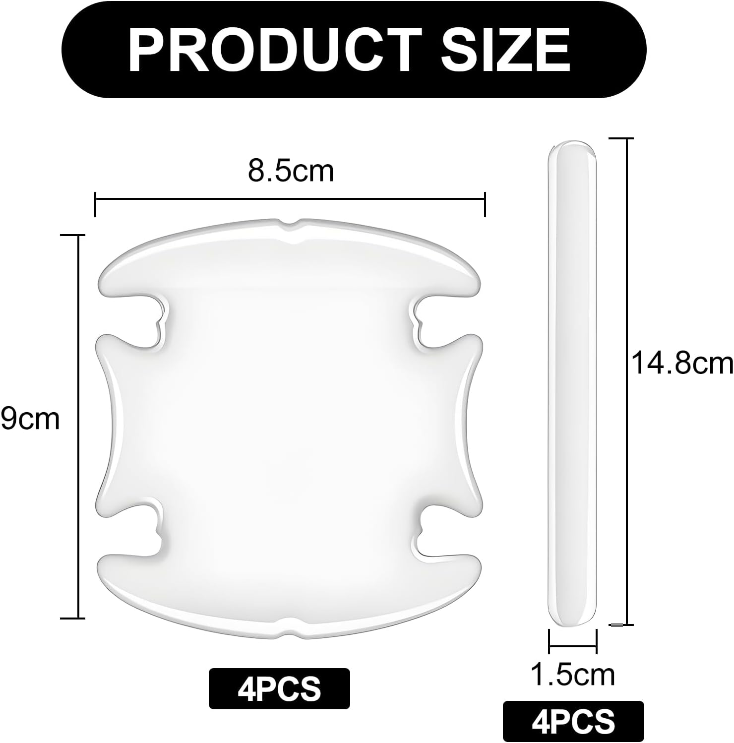 Anti-Scratch Car Door Protectors - 8 Pcs Transparent Handle Edge Guards, Waterproof PVC Car Accessories for Garage Wall & Paint Shield, Uv-Resistant Universal Fit Residue-Free image number 3