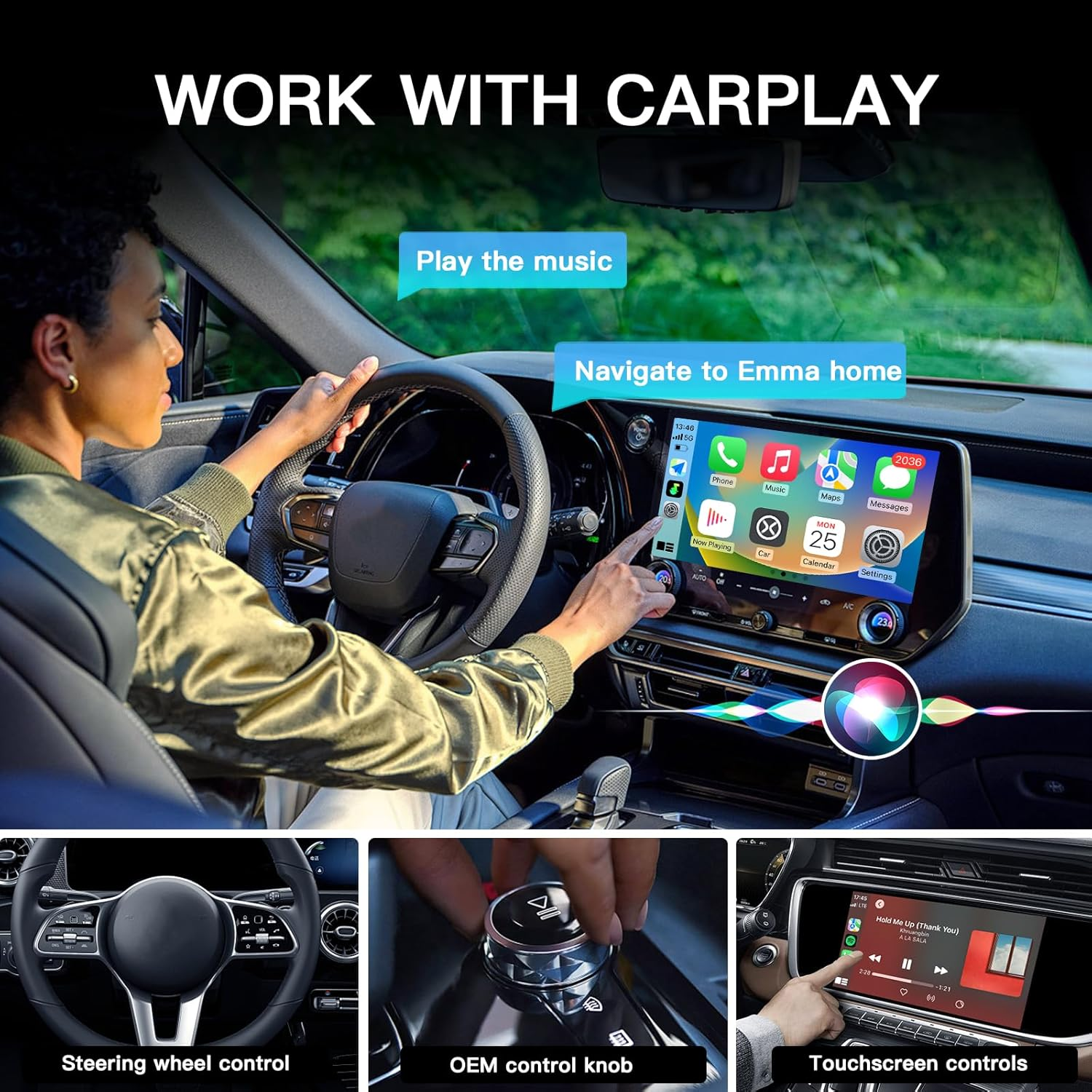 Wireless Carplay Adapter for Apple Iphone - Multi-User Seamless Connection, Plug and Play, Convert Wired to Wireless Car Play, with Extension Cable USB & Usb-C/Type-C, Ios 10+ image number 4