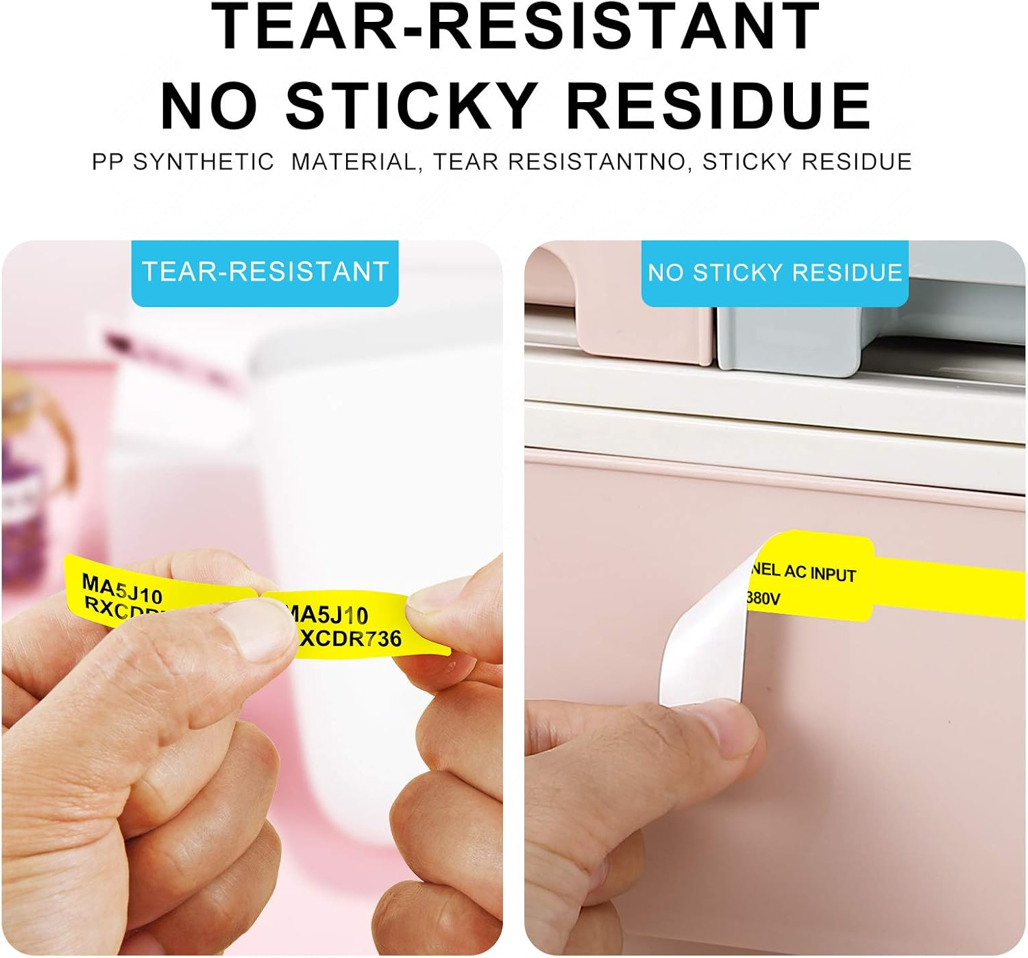 NIIMBOT D11 0.5"4.3" Label Maker Tape Adapted Label Print Paper Standard Laminated Office Labeling Tape Replacement (Cable-Y) image number 1