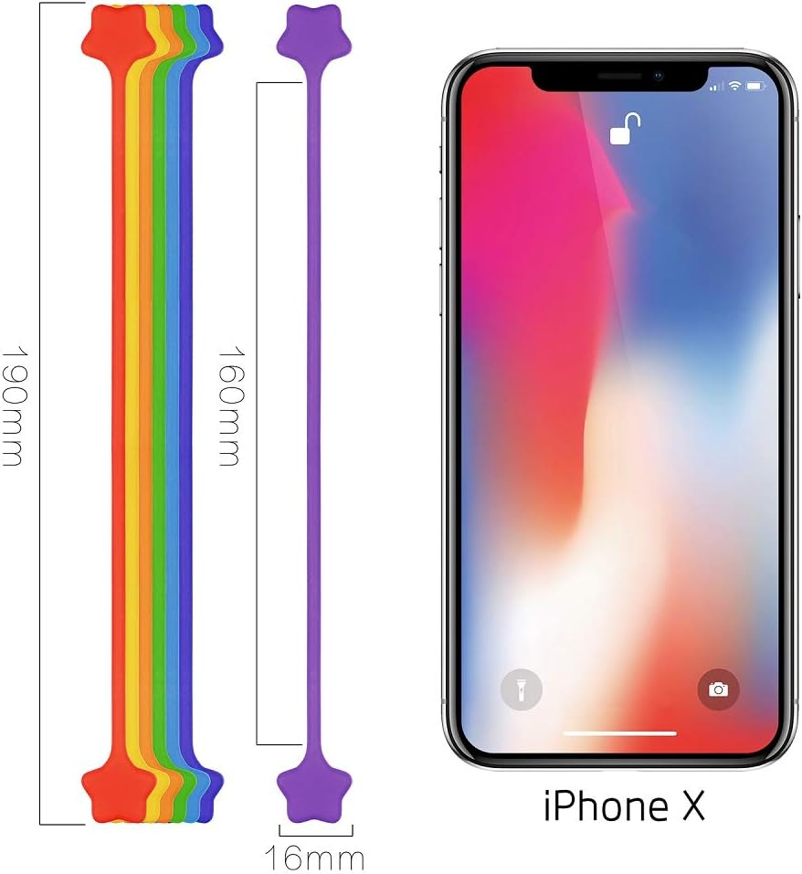 Fironst Strong Magnetic Twist Ties for Bundling and Organizing, Multi-Color Magnet Cord Winder for Cable Management, Hanging & Holding Stuff Silicone Cord Keeper（7 Colors-14Pack） image number 2