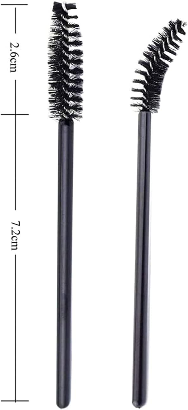 100Pcs Disposable Eyelash Brushes Mascara Wands Eyebrow Brush Makeup Brush Tool (Black)