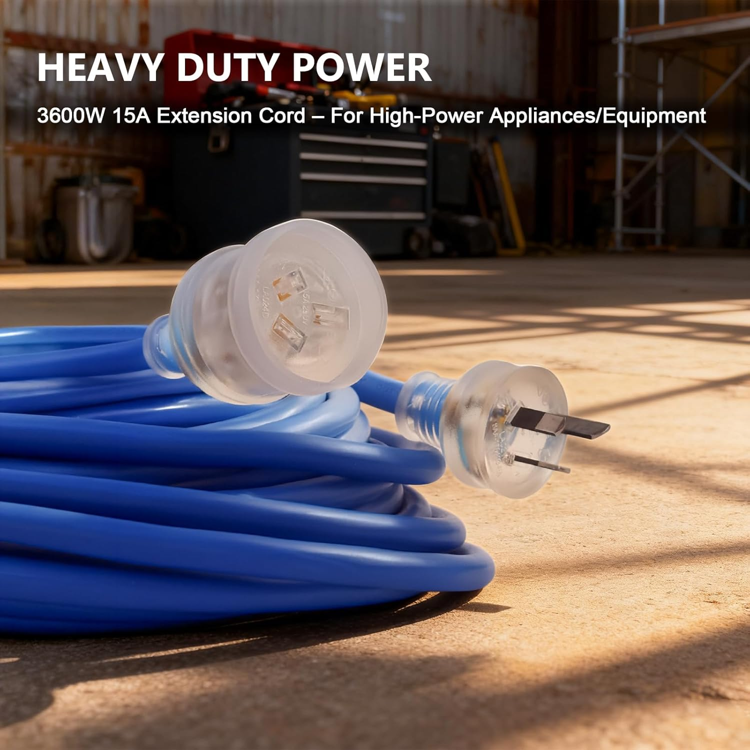 EP 4V-75/V-750.6/1.0Kv 3G1.5Mm2 Australian 3-Core Extension Cord, 20M Blue Cable, LED Indicator, 3600W, 15A