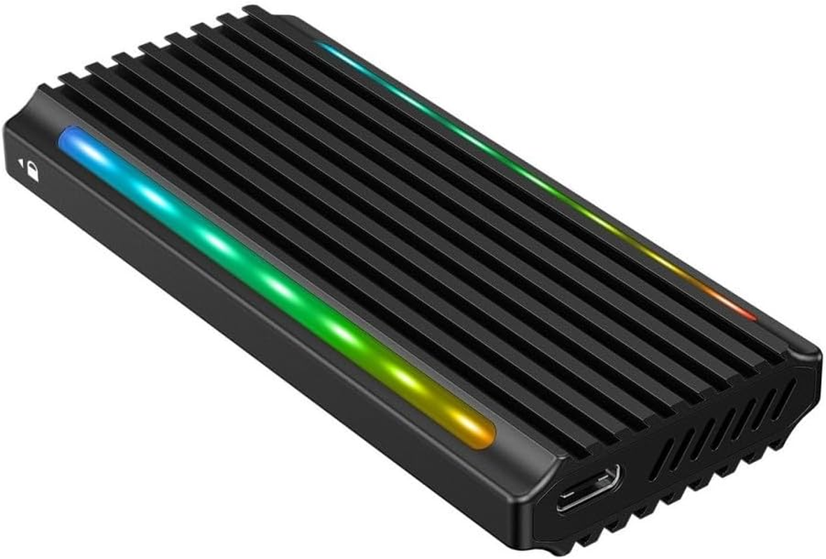 Simplecom SE525 Nvme / SATA M.2 SSD USB-C Enclosure with RGB Light USB 3.2 Gen 2 10Gbps