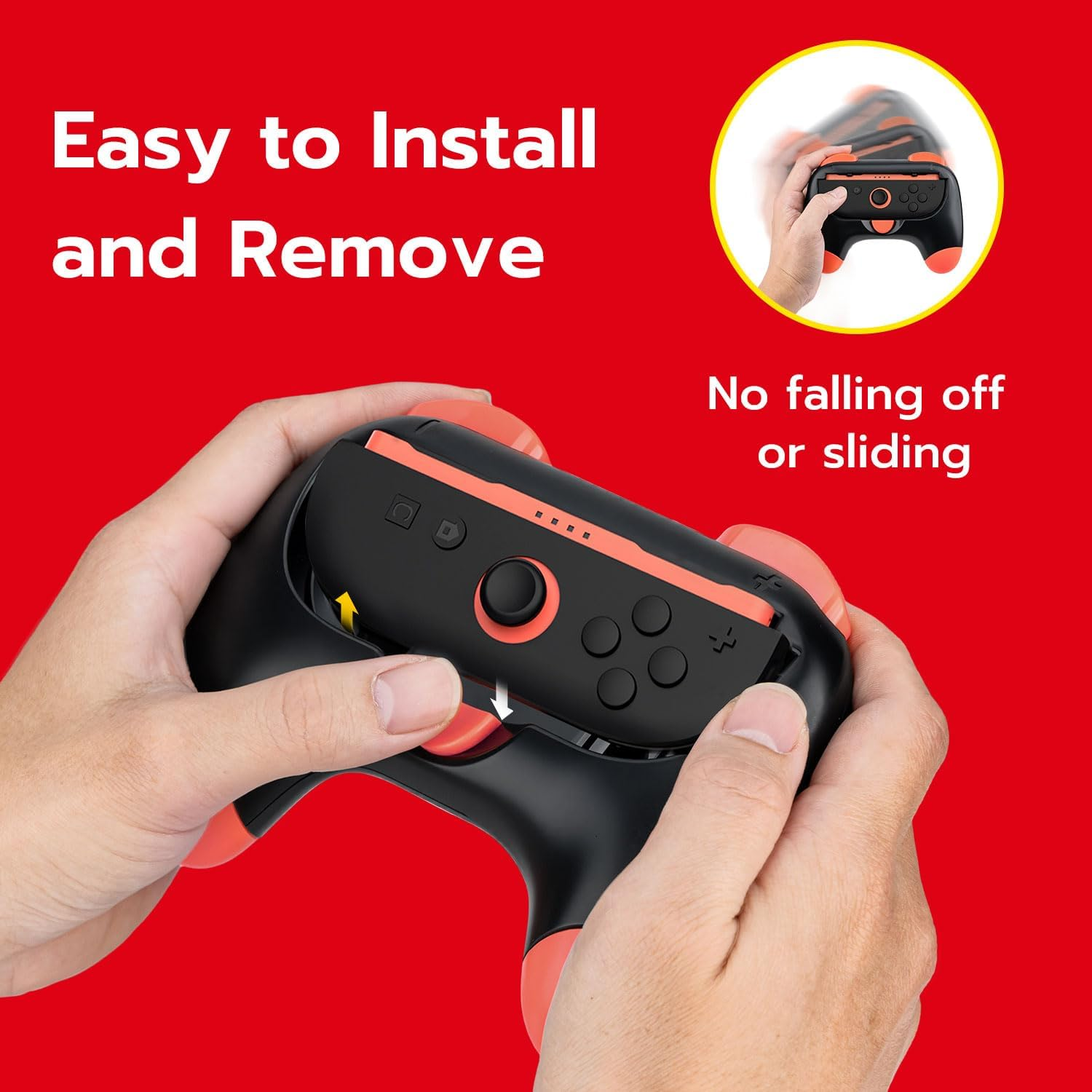 Mcbazel Joy Con Grips for N-Switch 2 Controllers - Ergonomic Anti-Slip Handles with Enhanced LR Triggers, Snug Fit ABS Accessories Kit (2 Pack)