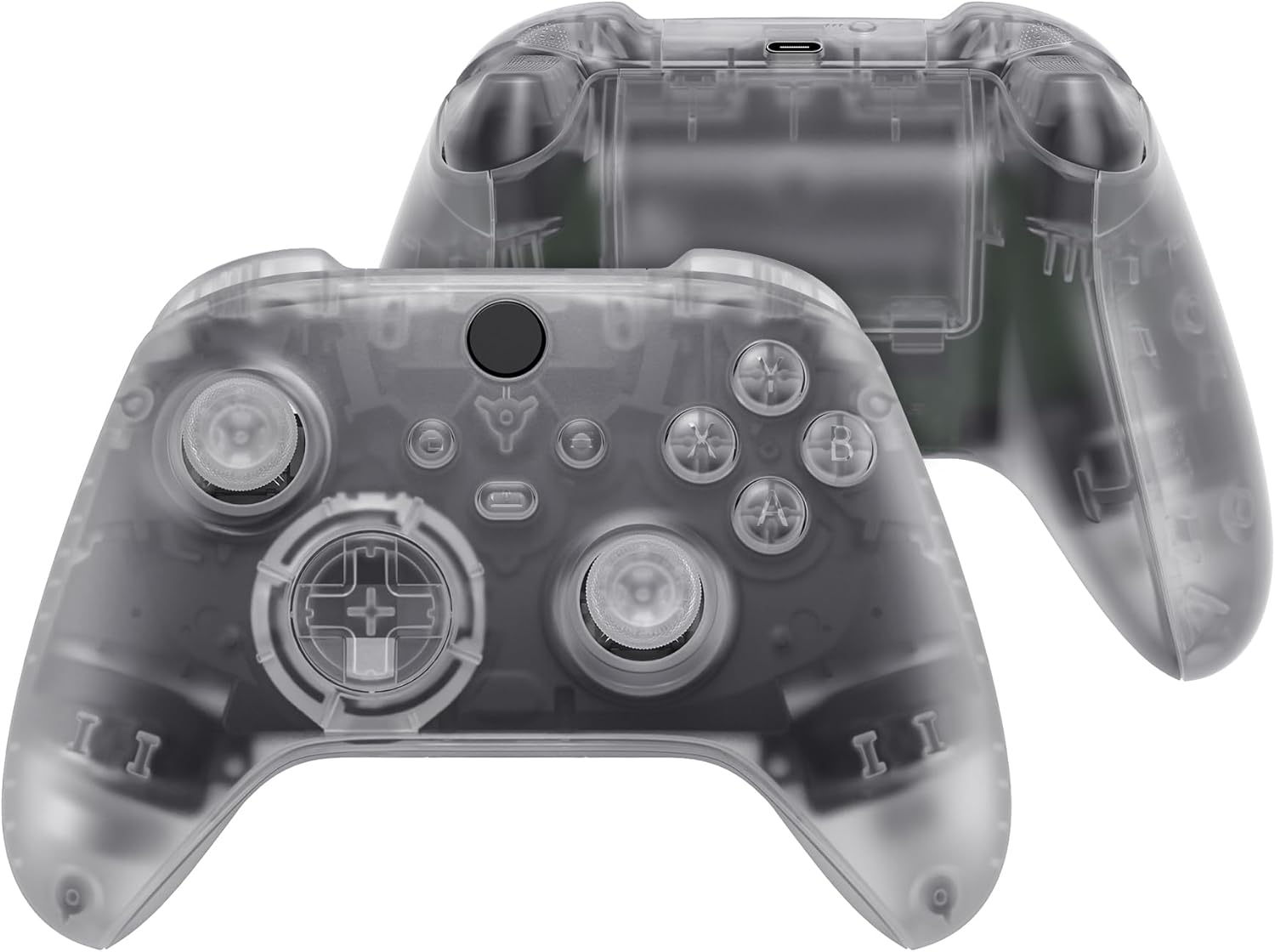 Extremerate Clear Atomic Purple Controller Full Set Housing Shell Case W/Buttons for Xbox Series X/S, Custom Replacement Side Rails Front Back Plate Cover for Xbox Series S & Xbox Series X Controller