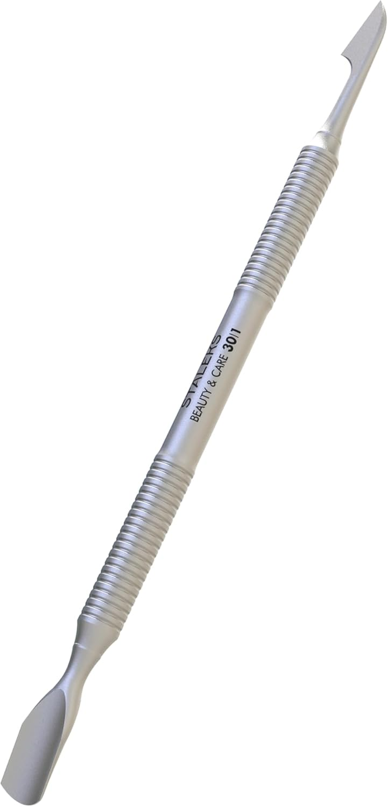 STALEKS Cuticle Pusher for Small Nail Foils - Two Tips Narrow Rounded + Cleaner/Remover Manicure Pedicure Stainless Steel Beauty & Care 30/1 image number 2