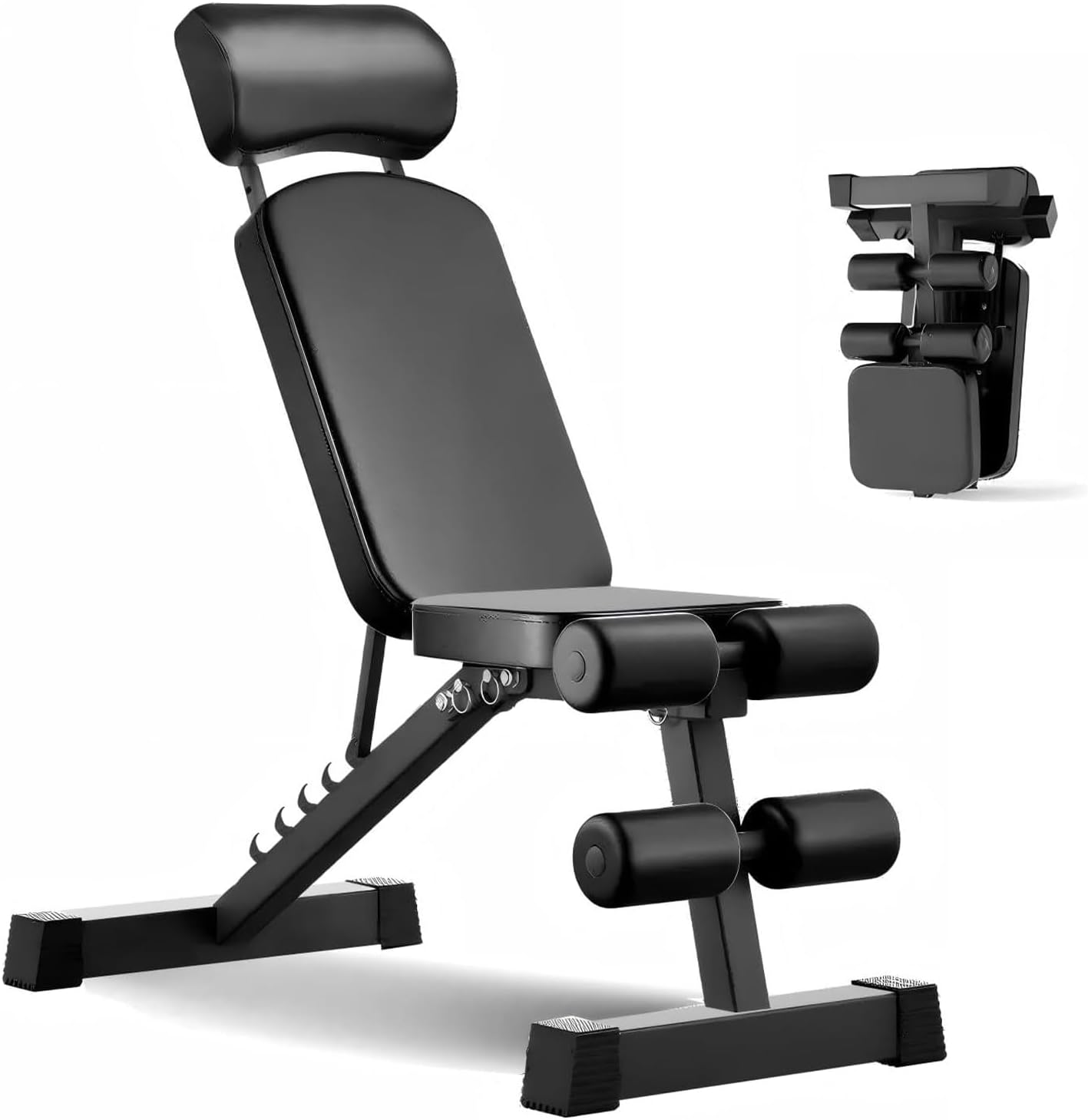 JIQIAO Adjustable Weight Bench - Foldable, Angle-Adjustable (Incline/Decline/Flat) for Bench Press, Dumbbell-Compatible, Compact 265LBS Load Capacity - Home Gym Full-Body Workout image number 1