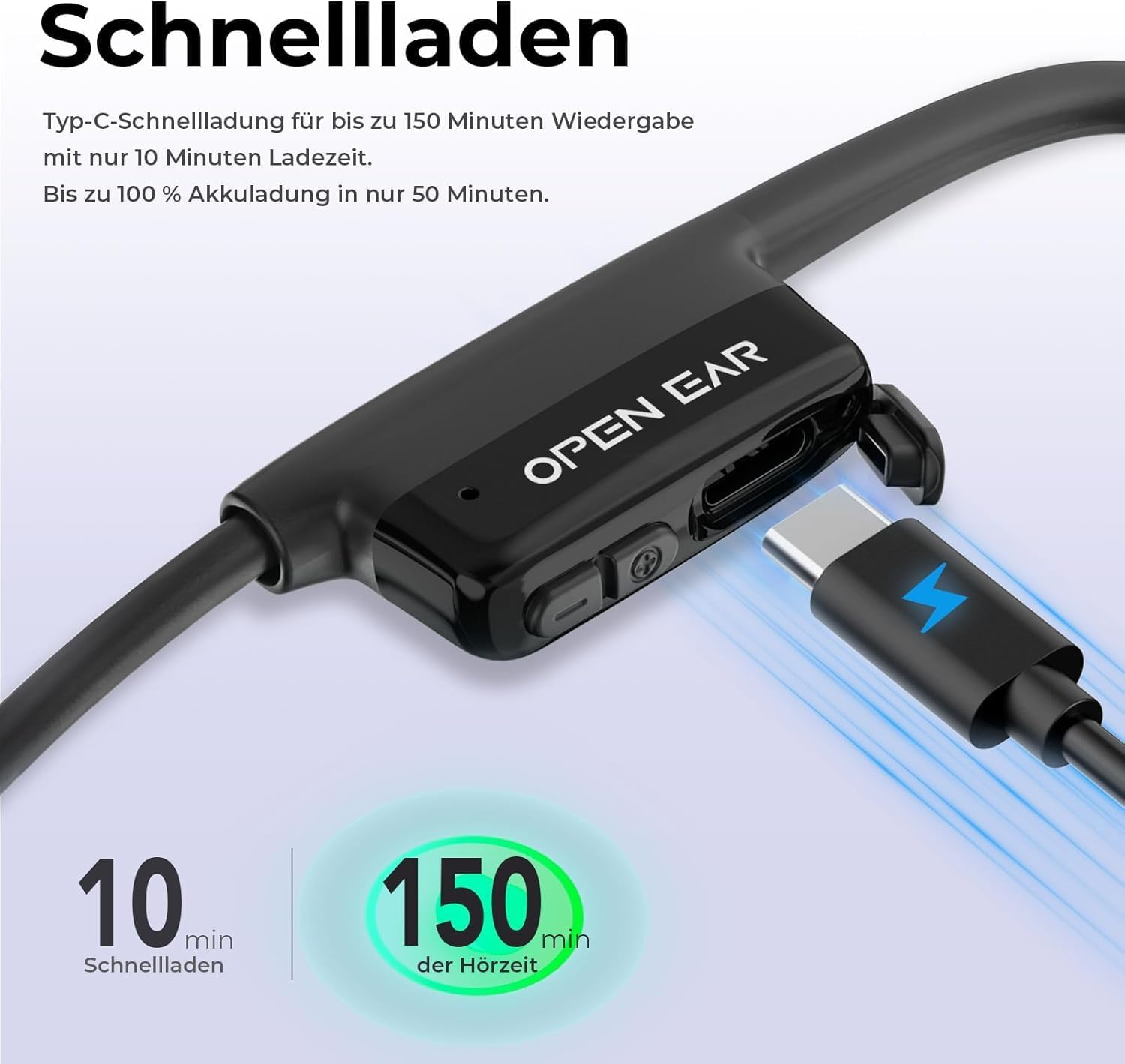 Relxhome Bone Sound Headphones, Open Ear Headphones Bluetooth 5.3 with Dual Microphone, 8 Hours Battery Life, IPX6 Waterproof Wireless Sports Headphones for Running, Cycling, Fitness image number 1