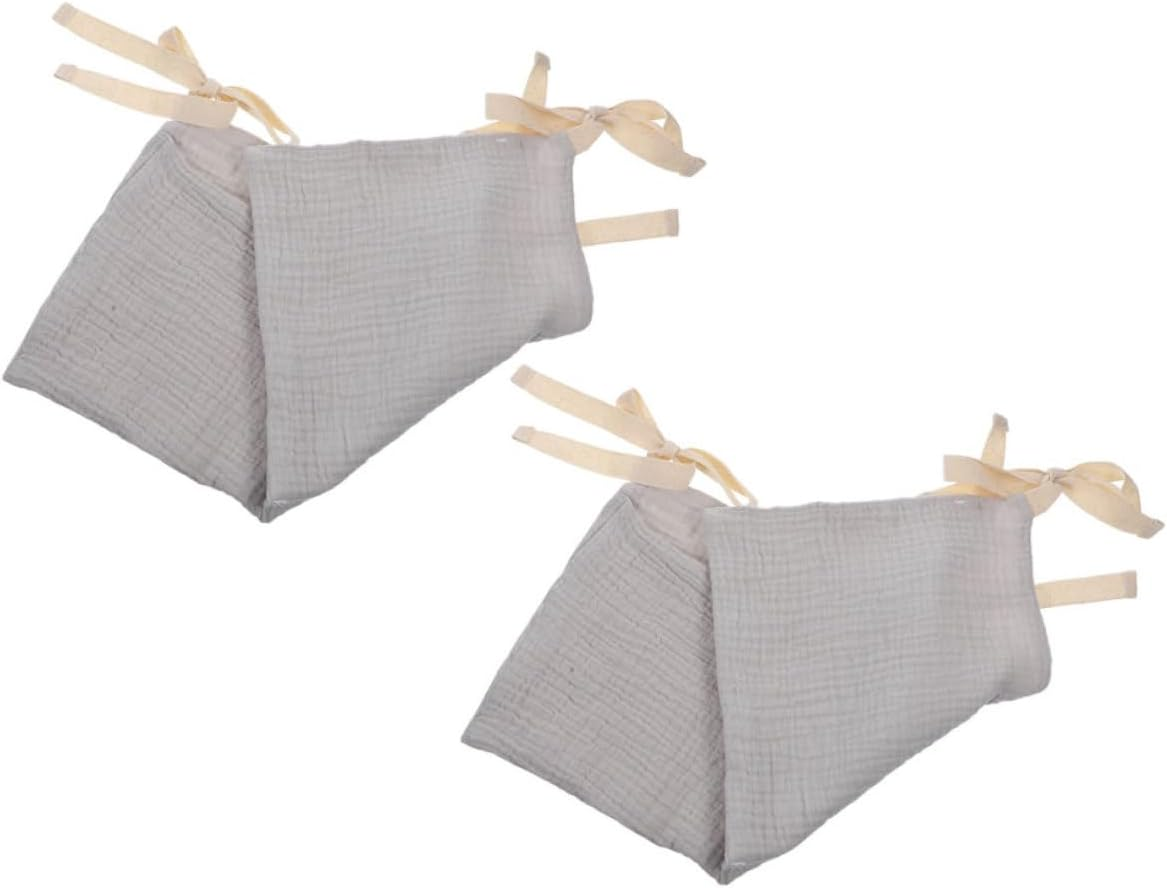 2Pcs Crib Hanging Organizer Cotton Diaper with Dual Pockets for Nursery Essentials Stroller and Changing Table Storage Soft Material for Items image number 3