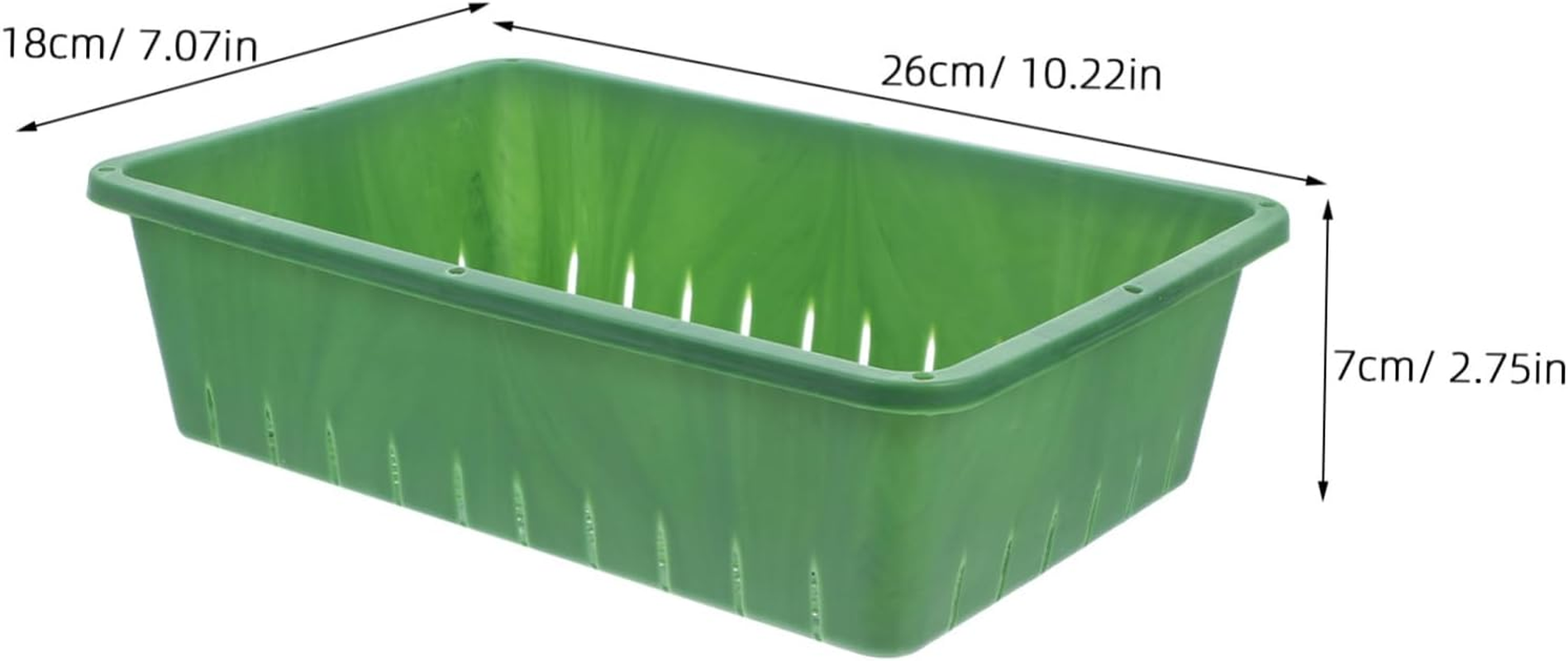 CAXUSD Seedling Tray and Planter Tray for Indoor Gardening Small 26&times;18&times;7Cm Plastic Nursery Supply Breathable Design with Proper Air Circulation 2Pcs Green Rectangular Seedling for Seed image number 4