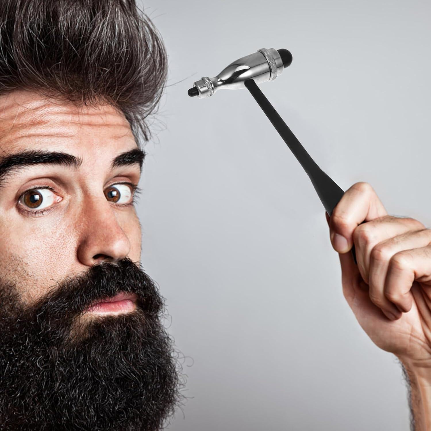 COHEALI Multi-Use Neurological Percussion Hammer with Long Handle for Precise Diagnostic Testing Stainless Steel Medical Hammer for Reflex and Muscle Response Assessment