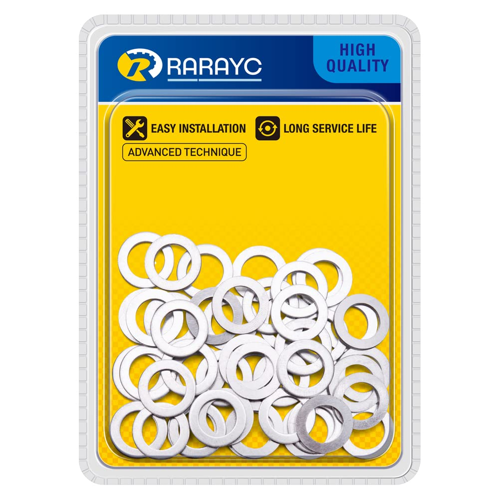 50 Pcs Oil Crush Washers Drain Plug Gaskets Replacement for Honda 94109-14000 Accord Civic CR-X CR-Z CR-V and More image number 1