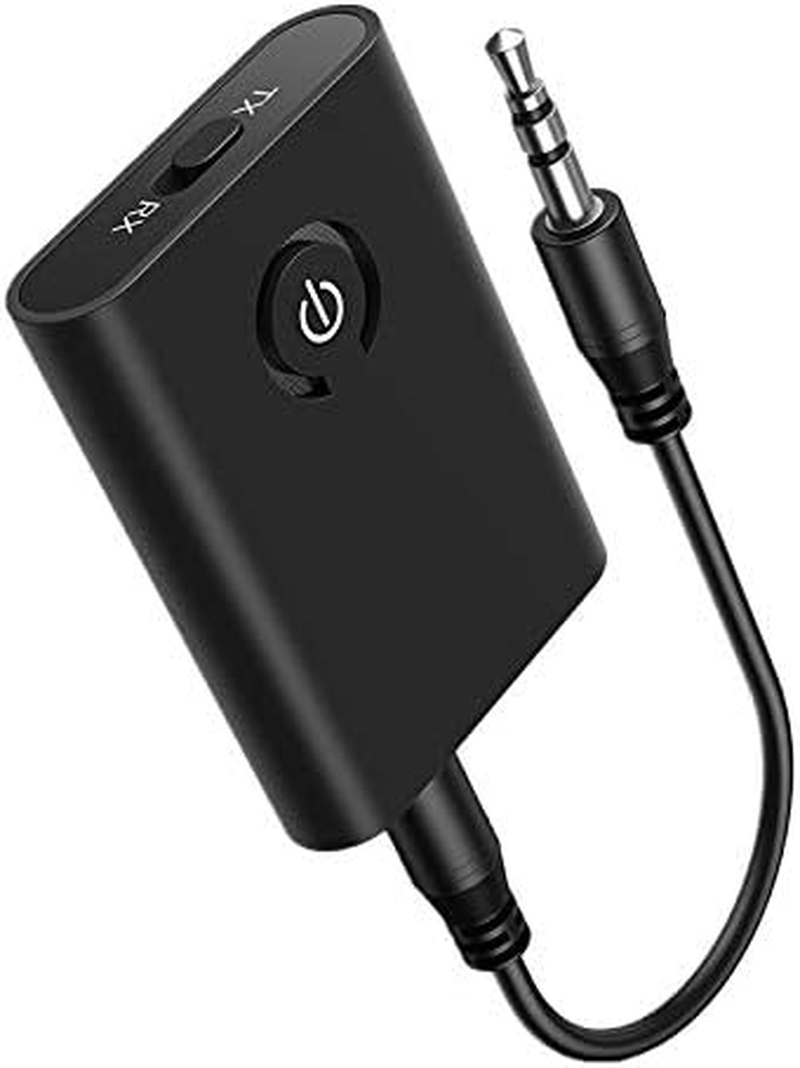 ELASO Bluetooth 5.0 Transmitter and Receiver, 2-In-1 Wireless 3.5Mm Adapter (Low Latency, Compatible with Tv/Home Sound System/Car/Nintendo Switch)
