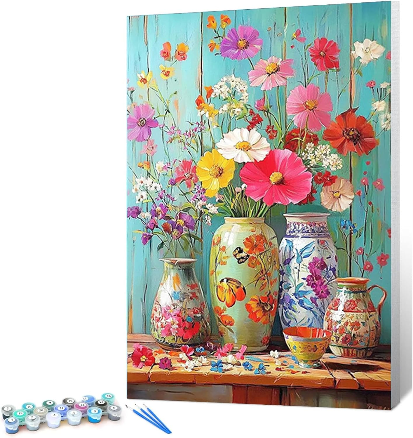 HEIBAGO Paint by Numbers Framed, DIY Chicken Paint by Numbers Kits, Animal Paint by Numbers for Adults Arts and Crafts Acrylic Pigment Drawing Paintwork Wall Art for Home Wall Decor 30X30Cm