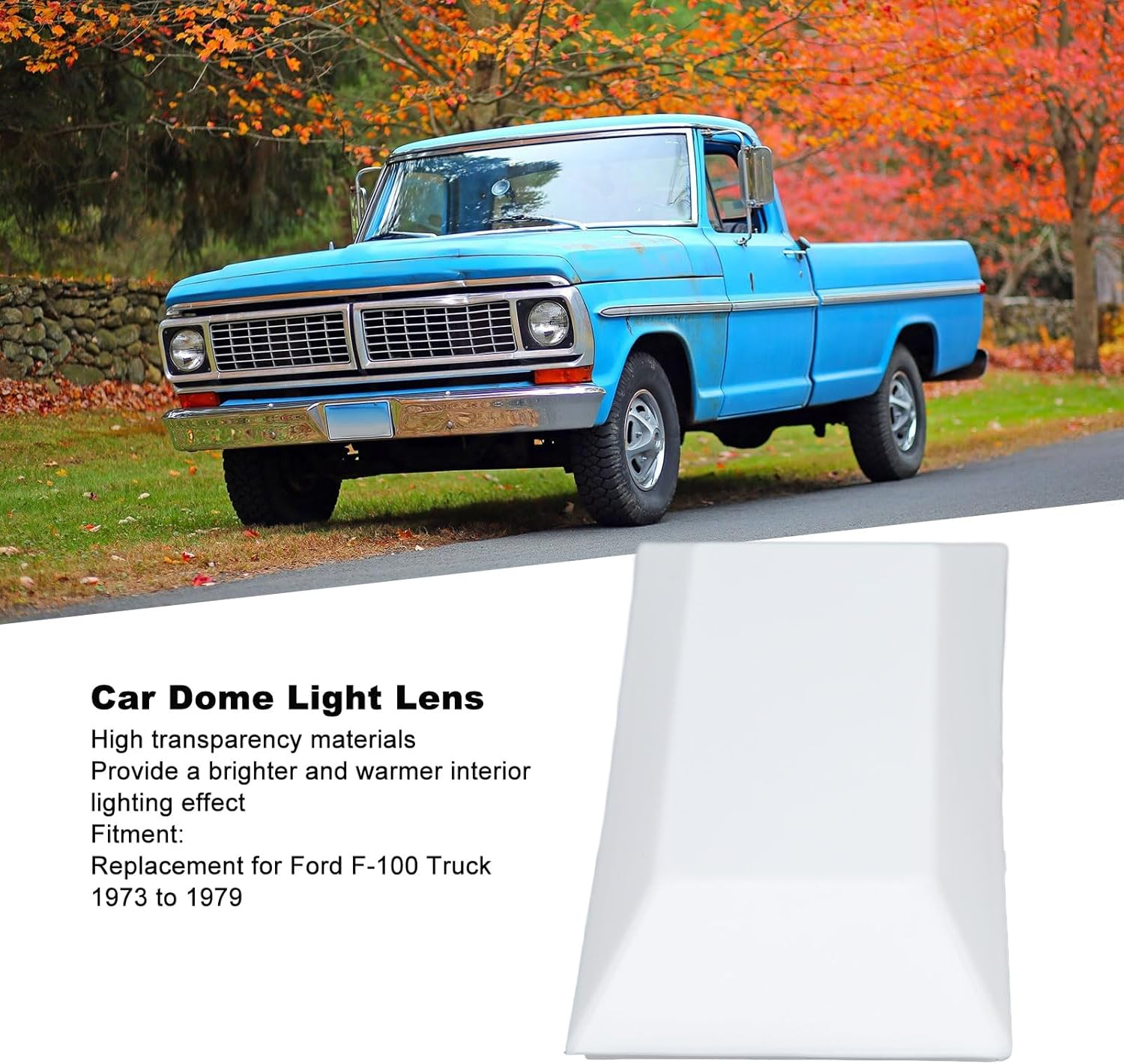 Cryfokt Car Dome Light Lens,Aerial Dome Light Lens anti Impact Fit for F-100 Truck, Cryfoktuxbrge93Mt image number 2