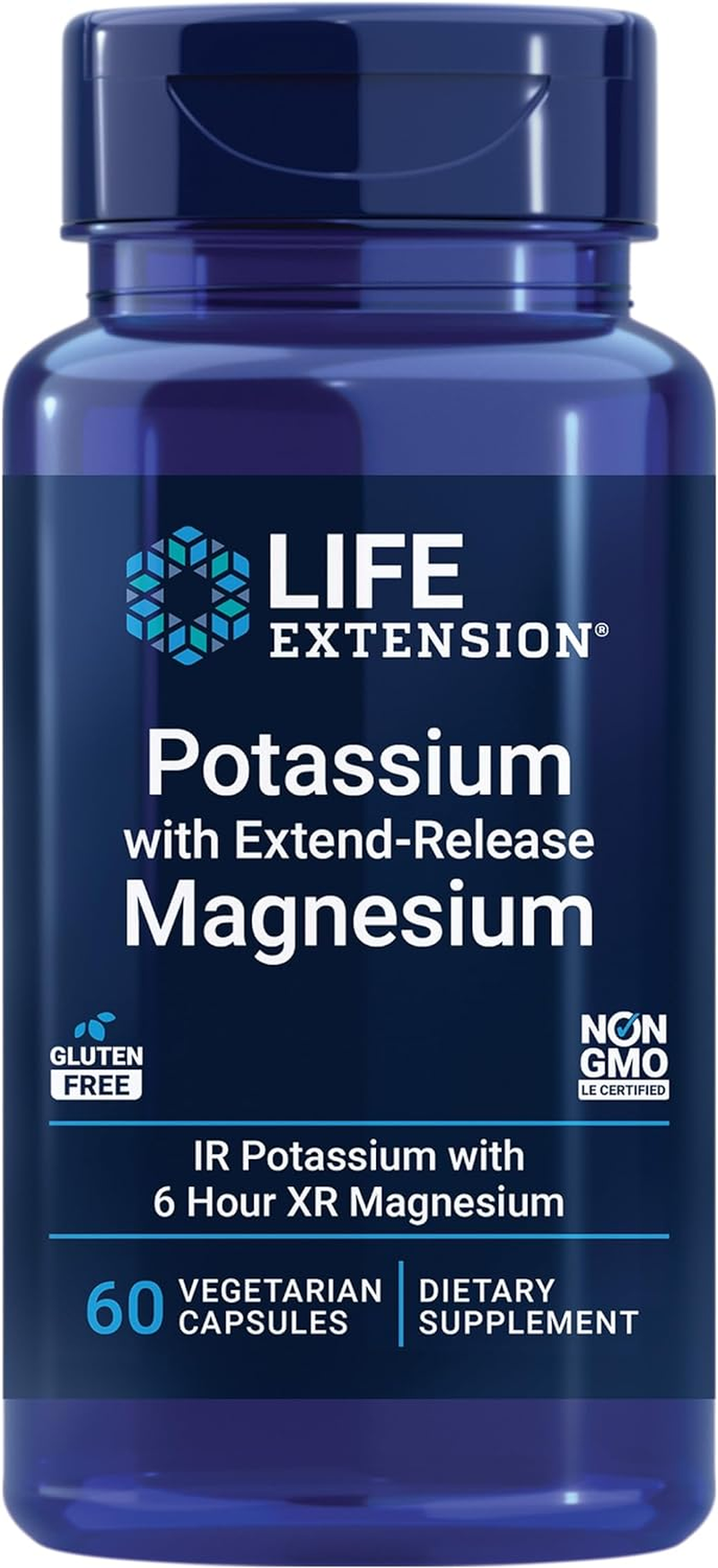 Life Extension Potassium with Extend-Release Magnesium, 60 Count