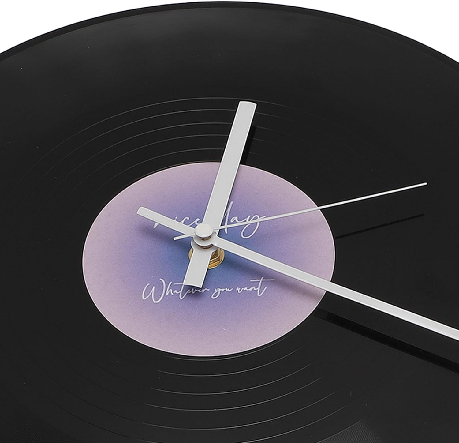 12 Inch Wall Clock, Vintage Record Wall Clock, Modern Battery Operated Wall Clocks, Built in Battery, Silent Non Ticking Wall Clock for Office, Home, Living Room, Bedroom (Purple) image number 5
