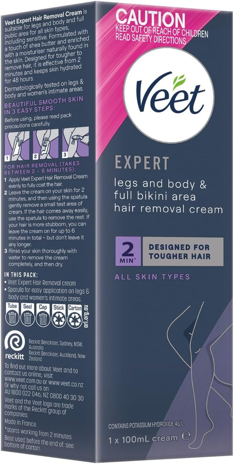 Veet Expert Hair Removal Cream for All Skin Types, 100 Ml image number 4