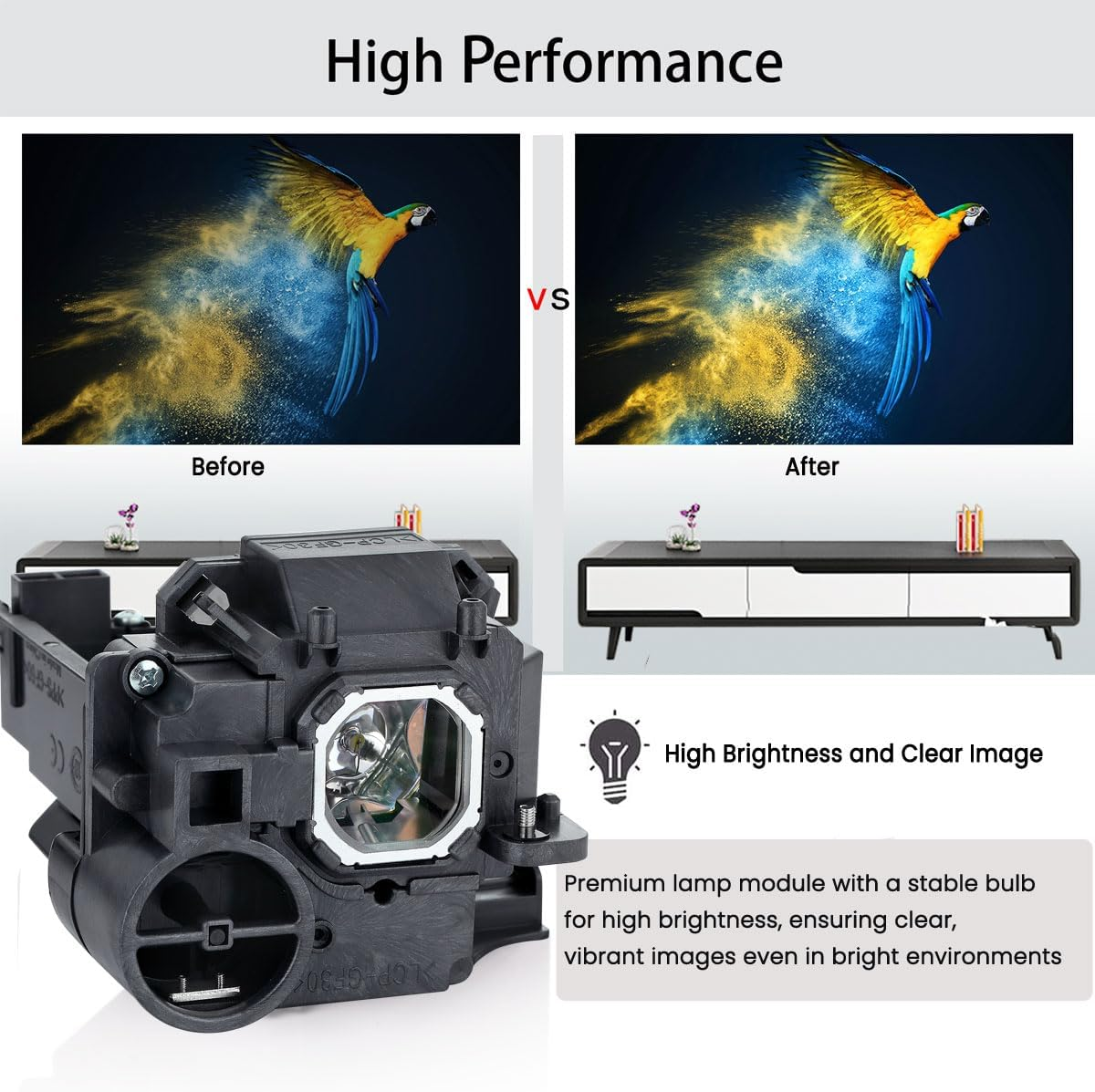 Aimdio NP32LP Projector Replacement Lamp for NEC NP-UM301W NP-UM301X NP-UM301WG Np-Um301Wi NP-UM301XG Np-Um301Xi UM301WG UM301W UM301X Um301Wi UM301XG Um301Xi Projector Lamp image number 5