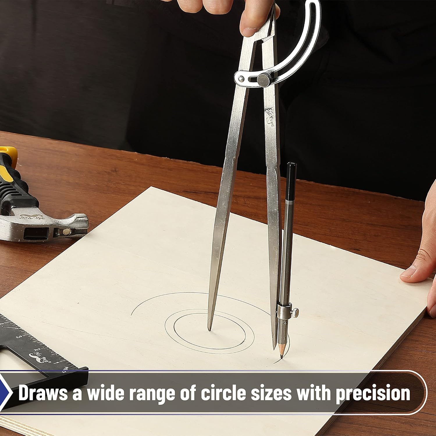 Mr. Pen- Professional Large Compass for Woodworking, 12 Inch Compass with Wing, Compass for Geometry, Compass Drawing Tool, Woodworking Compass, Pencil Compass for Carpenter, Drafting, Drawing Compass image number 6