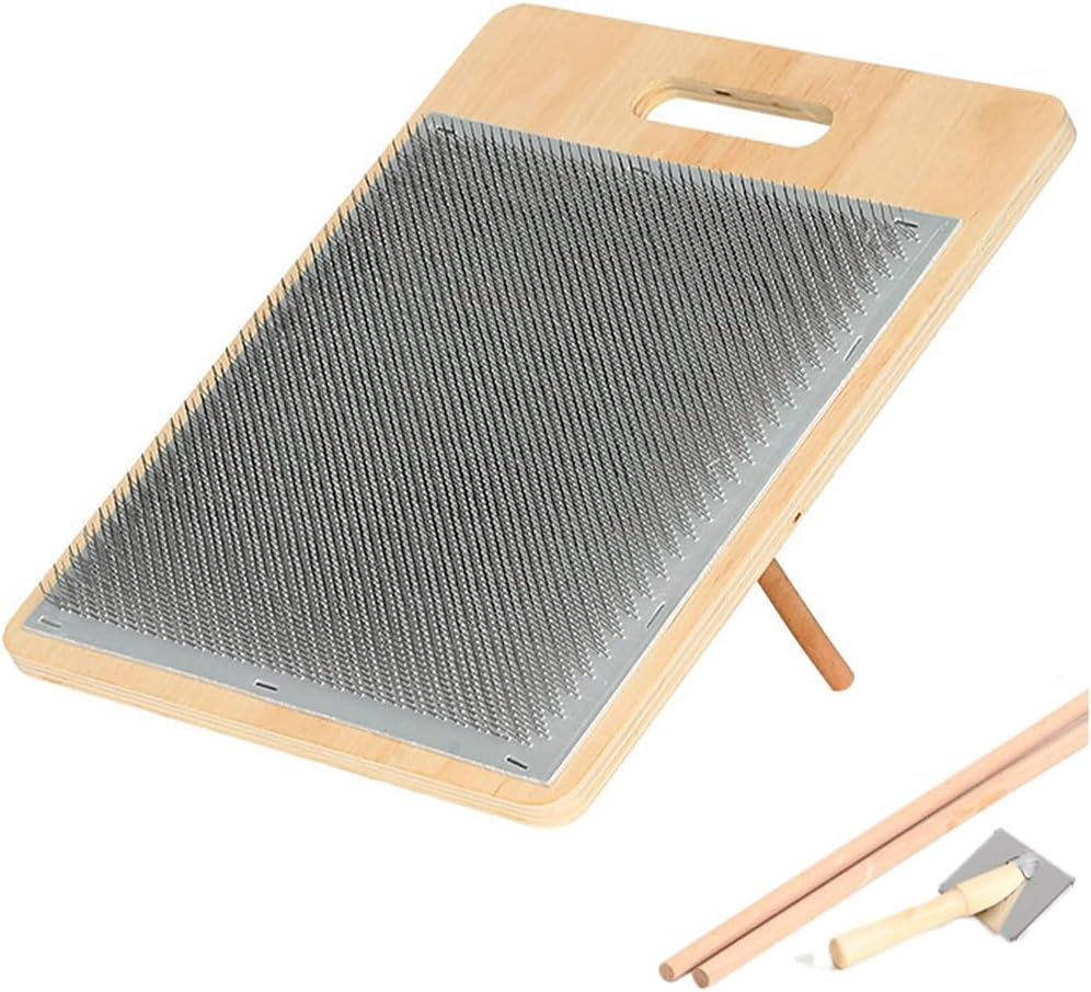 Wool Blend Board,Wool Blending Board Carding Brush Set,Fiber Blending Board, for Mix Colors, Organize Wool Fibers,With 1Pcs Wool Brush 2Pcs Wood Craft Sticks image number 2