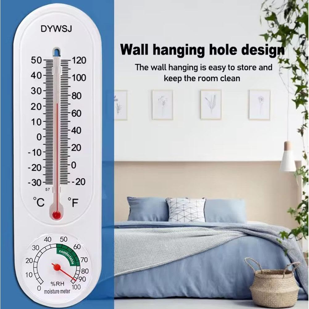 Thermometer Hygrometer Wall Hung Room Electronic Temperature Humidity Meter Sensor Gauge with Celsius/Fahrenheit (℃/℉), for Indoor Outdoor Home Garden Office Decoration image number 3