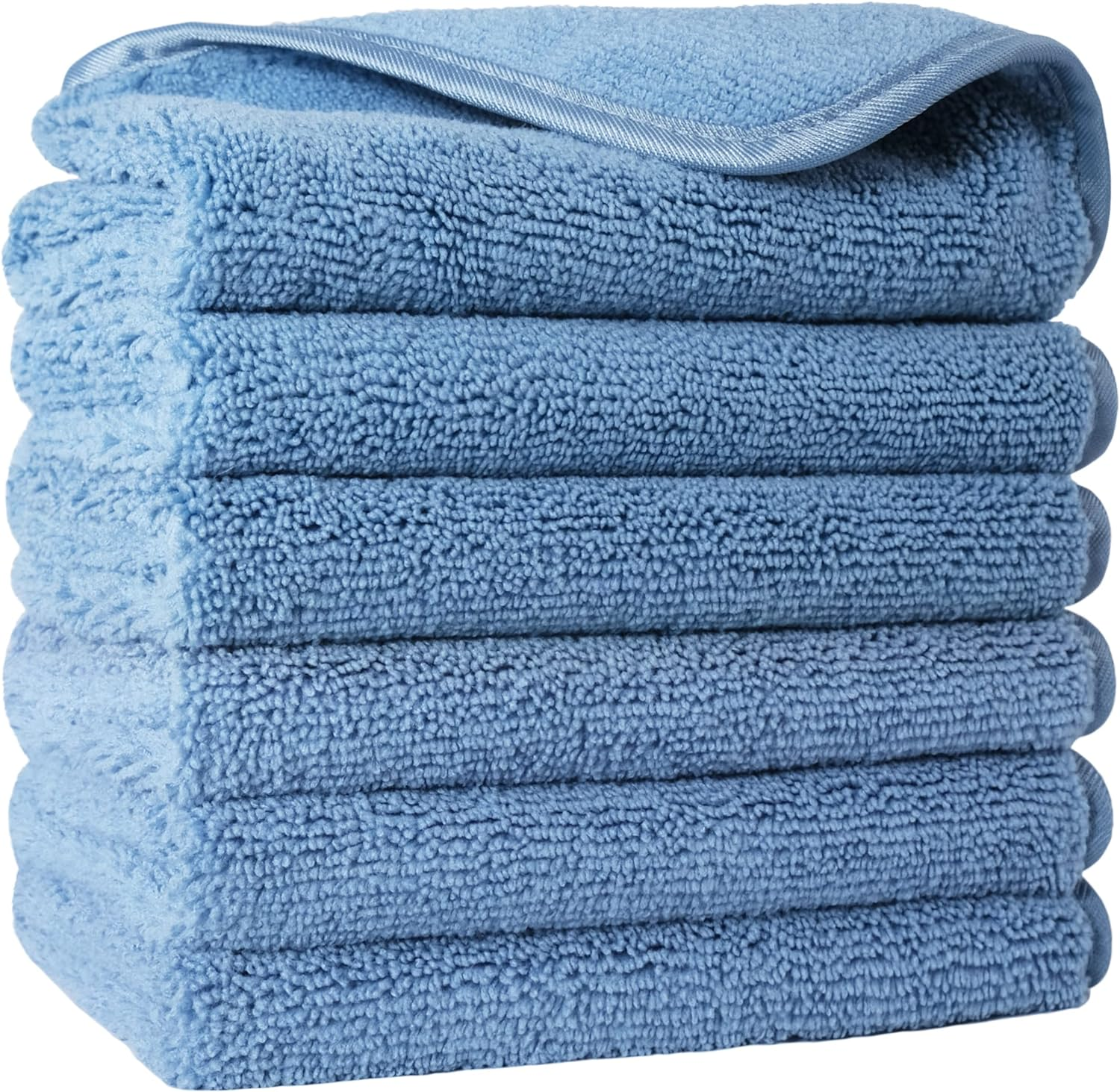POLYTE Premium Lint Free Microfibre Washcloth Face Towel, 33 X 33 Cm, Set of 6