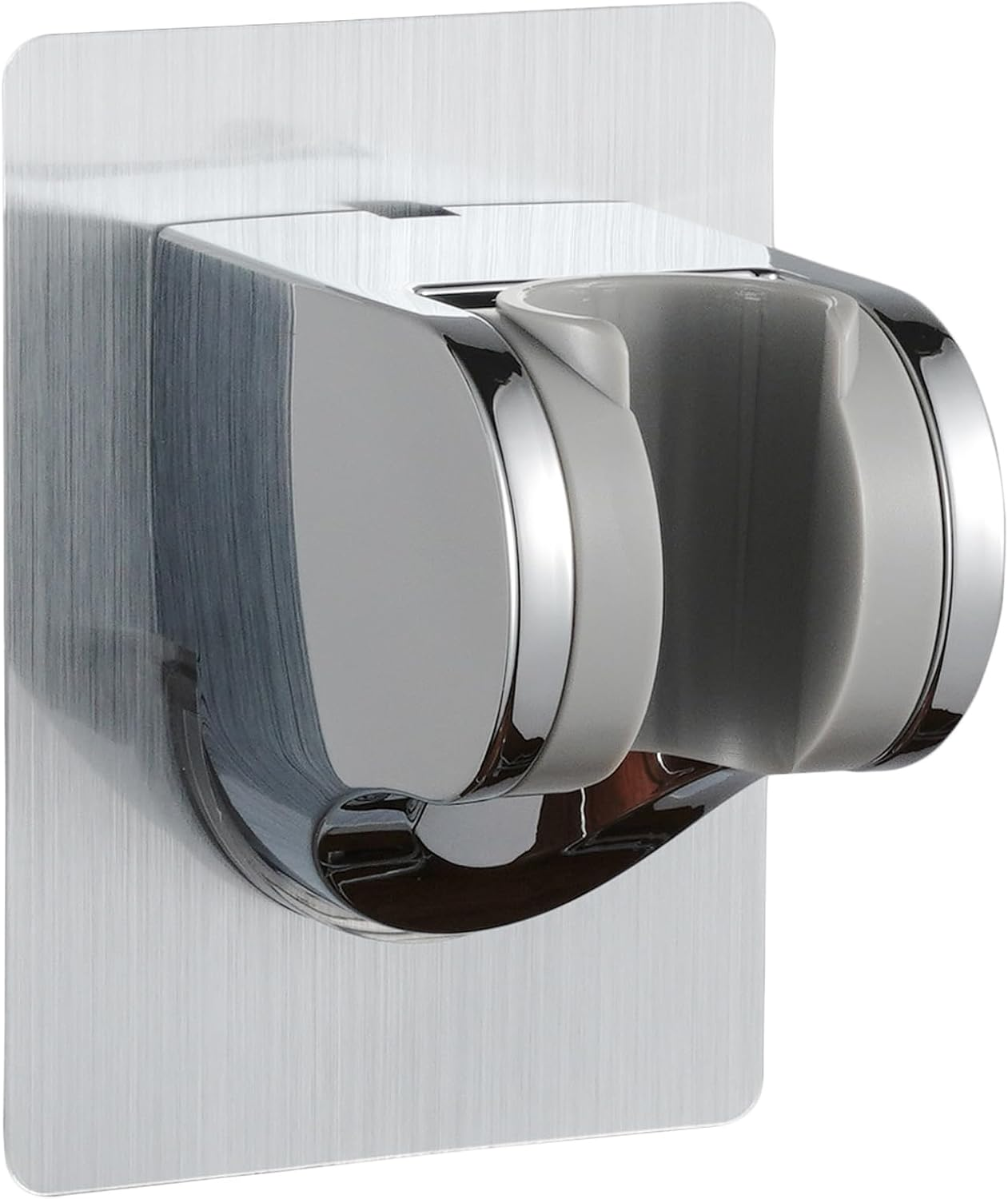 Gwernkb Shower Head Holder Strong Adhesive No Drilling Wall Mount Adjustable Handheld Showerhead Bracket for RV Kids Bathroom Shower,Fix Firmly and Use Conveniently (Silver, 1) image number 4