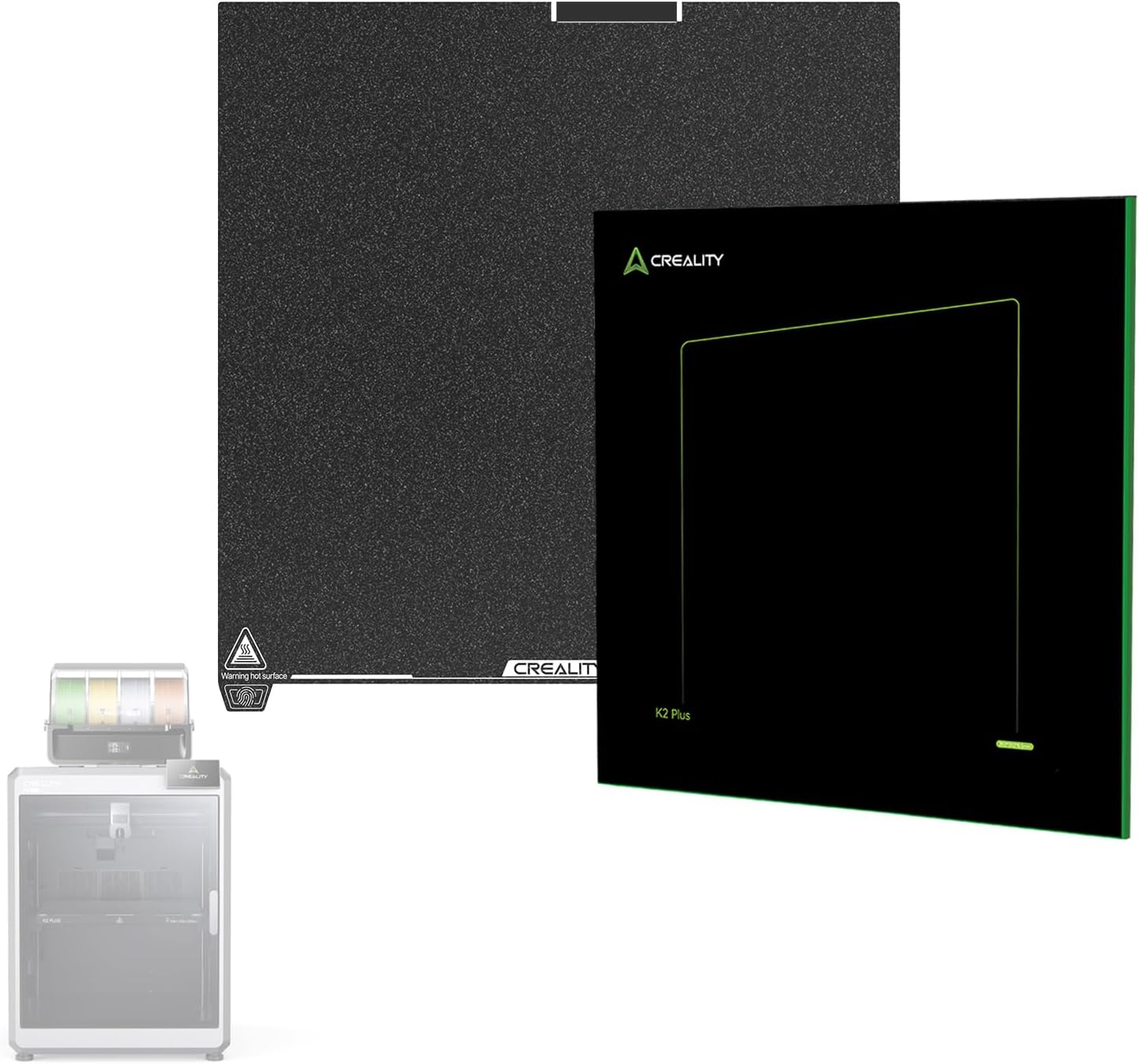 Creality Upgraded K2 plus PEI Frosted Build Plate Kit (370 * 370Mm), without Magnetic Flexible Steel Plate, Excellent Heat Resistance, 3D Printer Platform for K2P image number 2