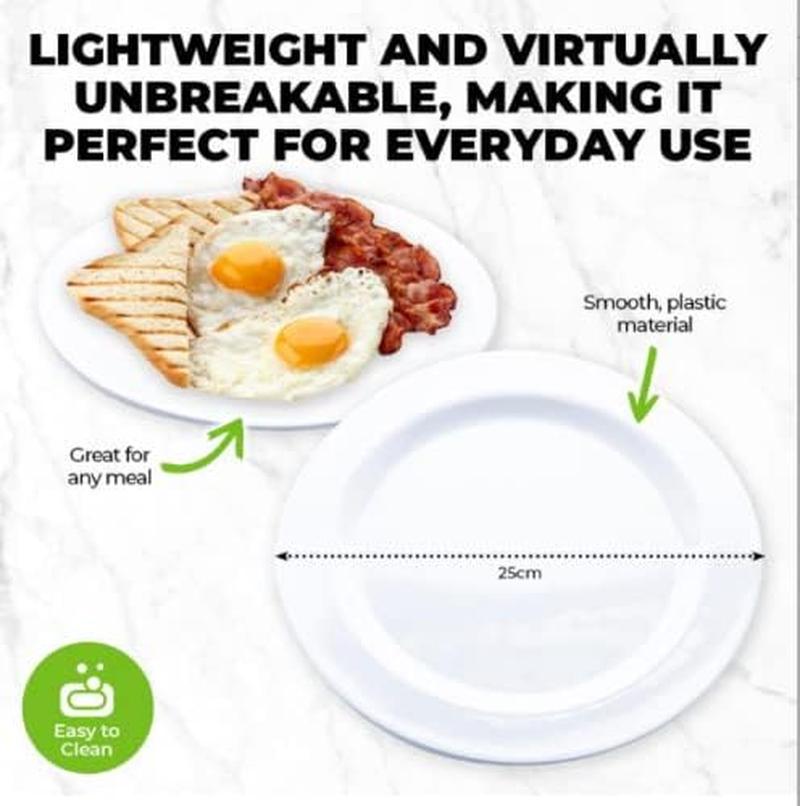 Tootoo 6PCS Melamine Plates round Lightweight Durable Strong 25Cm image number 3